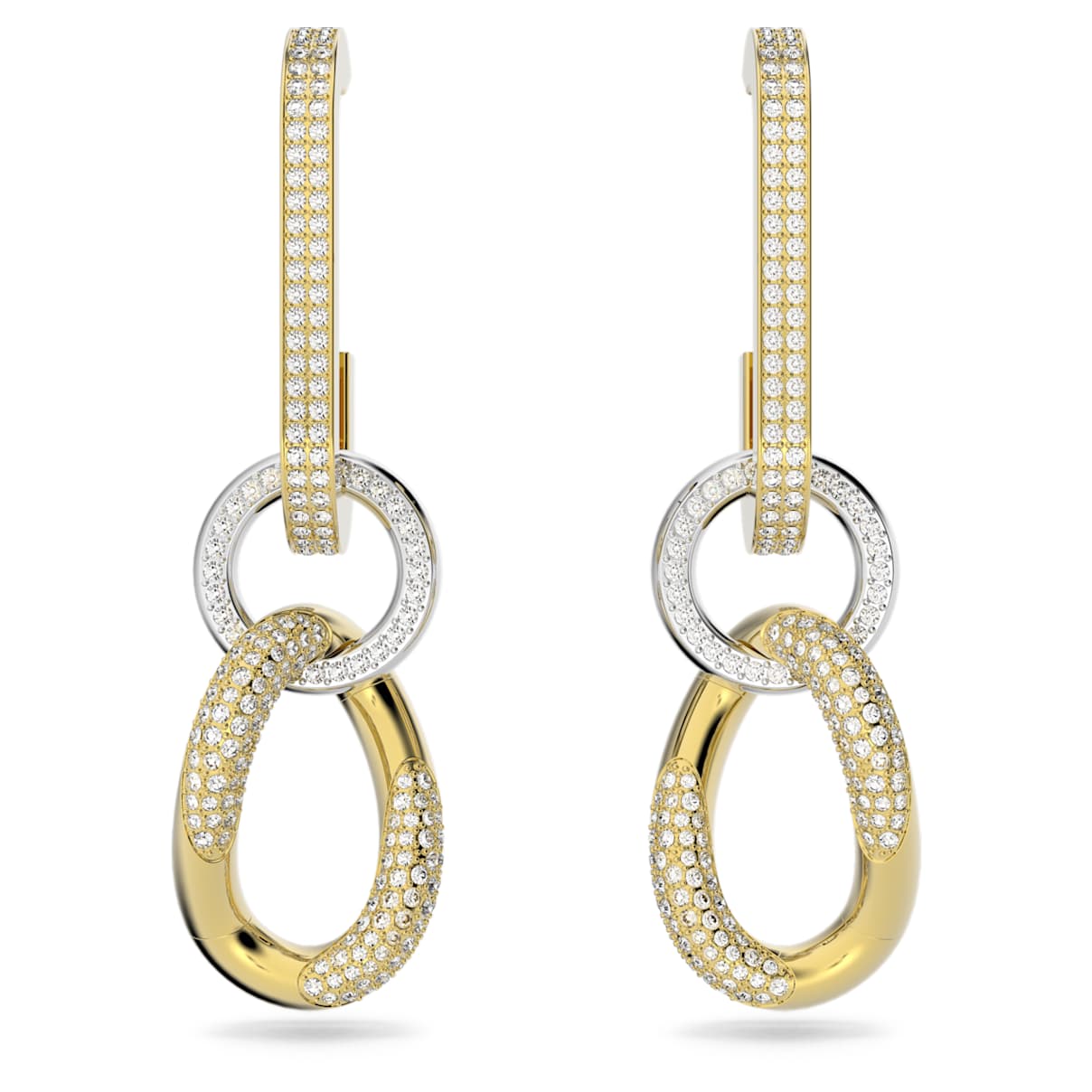 

Dextera drop earrings, White, Gold-tone plated