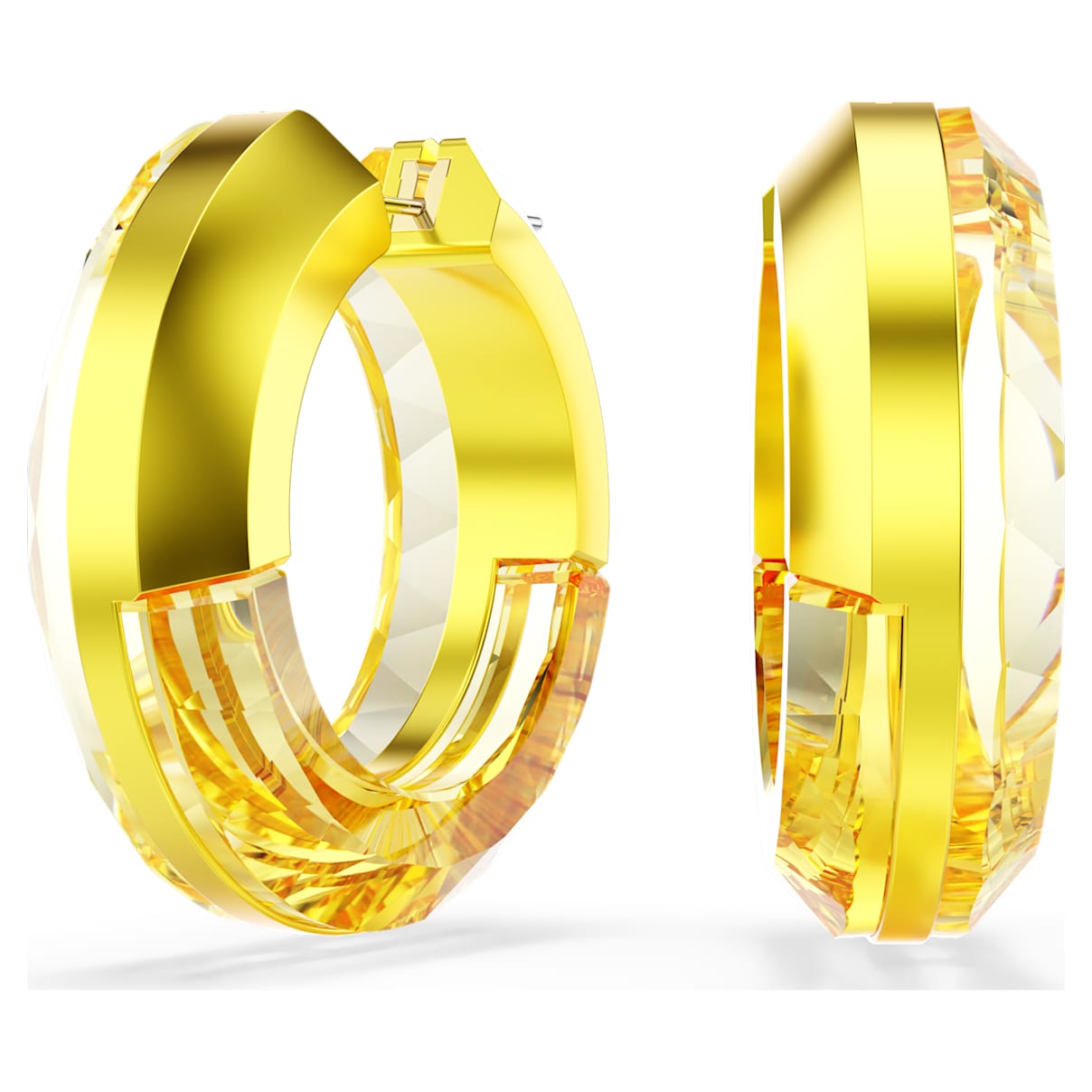

Lucent hoop earrings, Statement, Round shape, Yellow