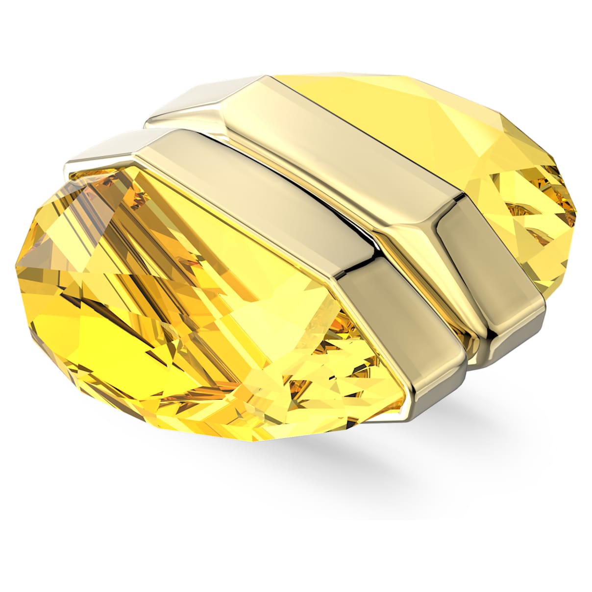 

Lucent ear cuff, Single, Magnetic closure, Yellow, Gold-tone plated