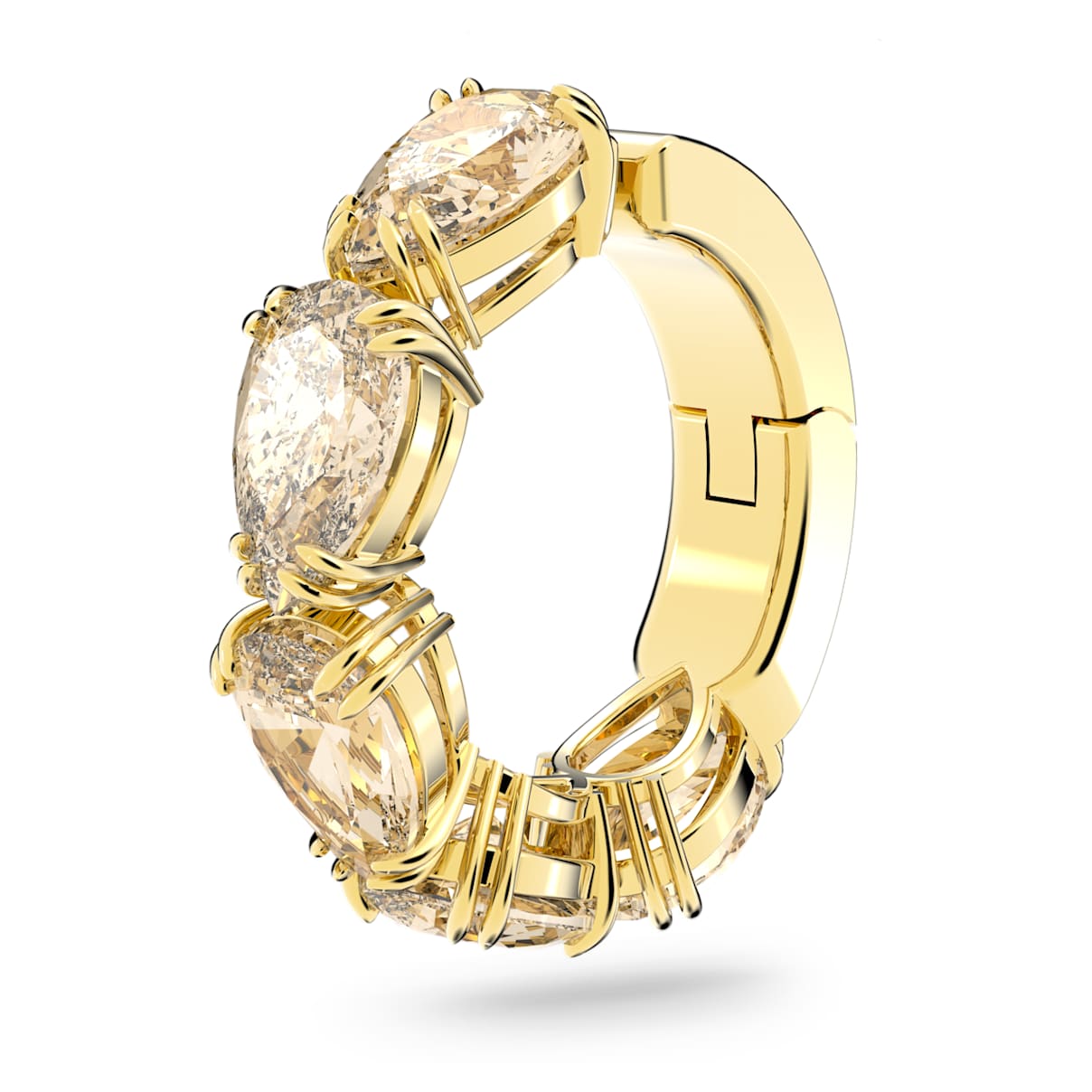 Millenia ear cuff, Single, Pear cut, Yellow, Gold-tone plated