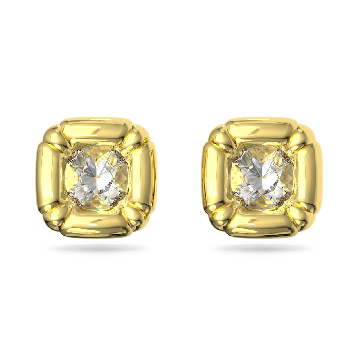 

Dulcis stud earrings, Cushion cut, Gold tone, Gold-tone plated