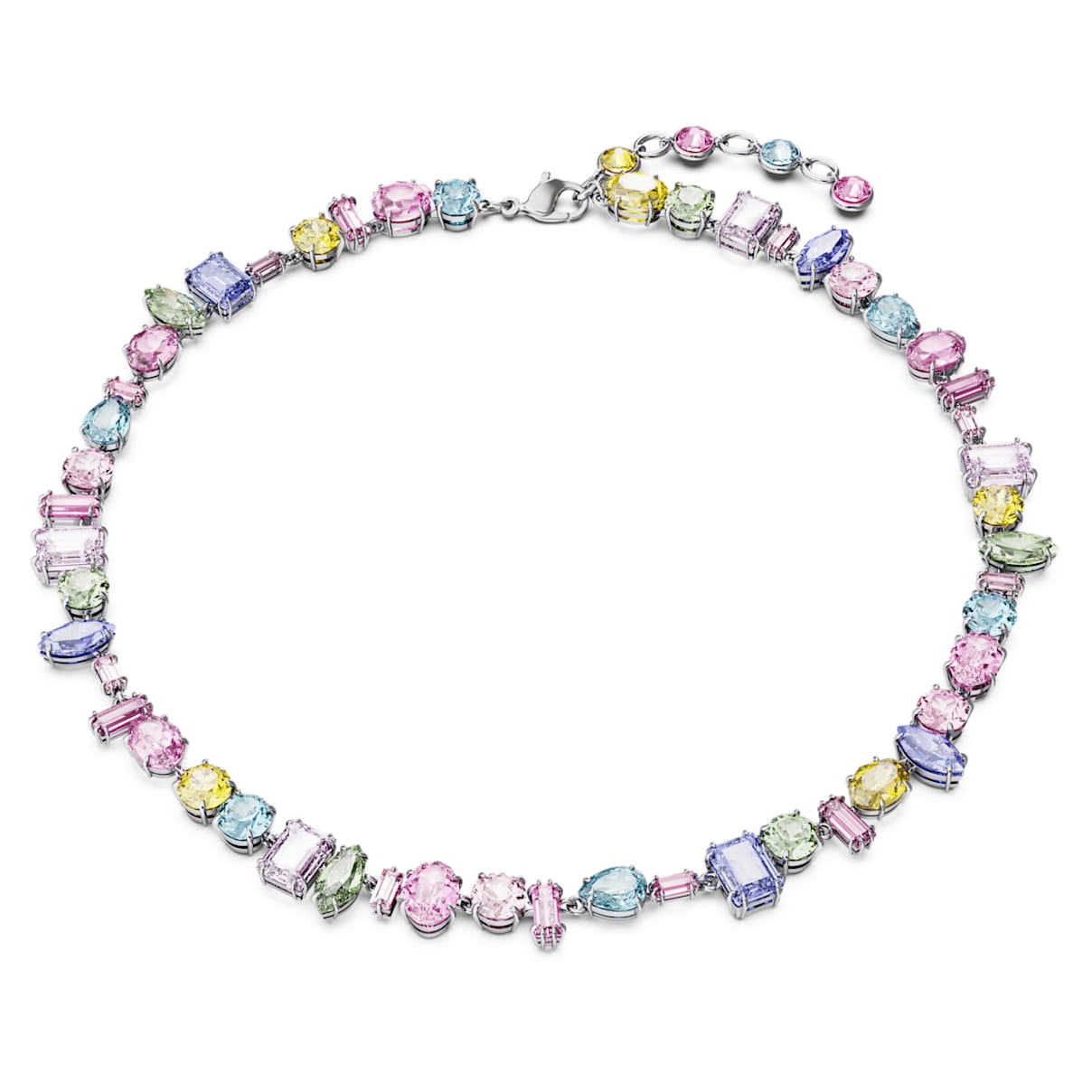 

Swarovski Gema necklace, Mixed cuts, Multicoloured, Rhodium plated