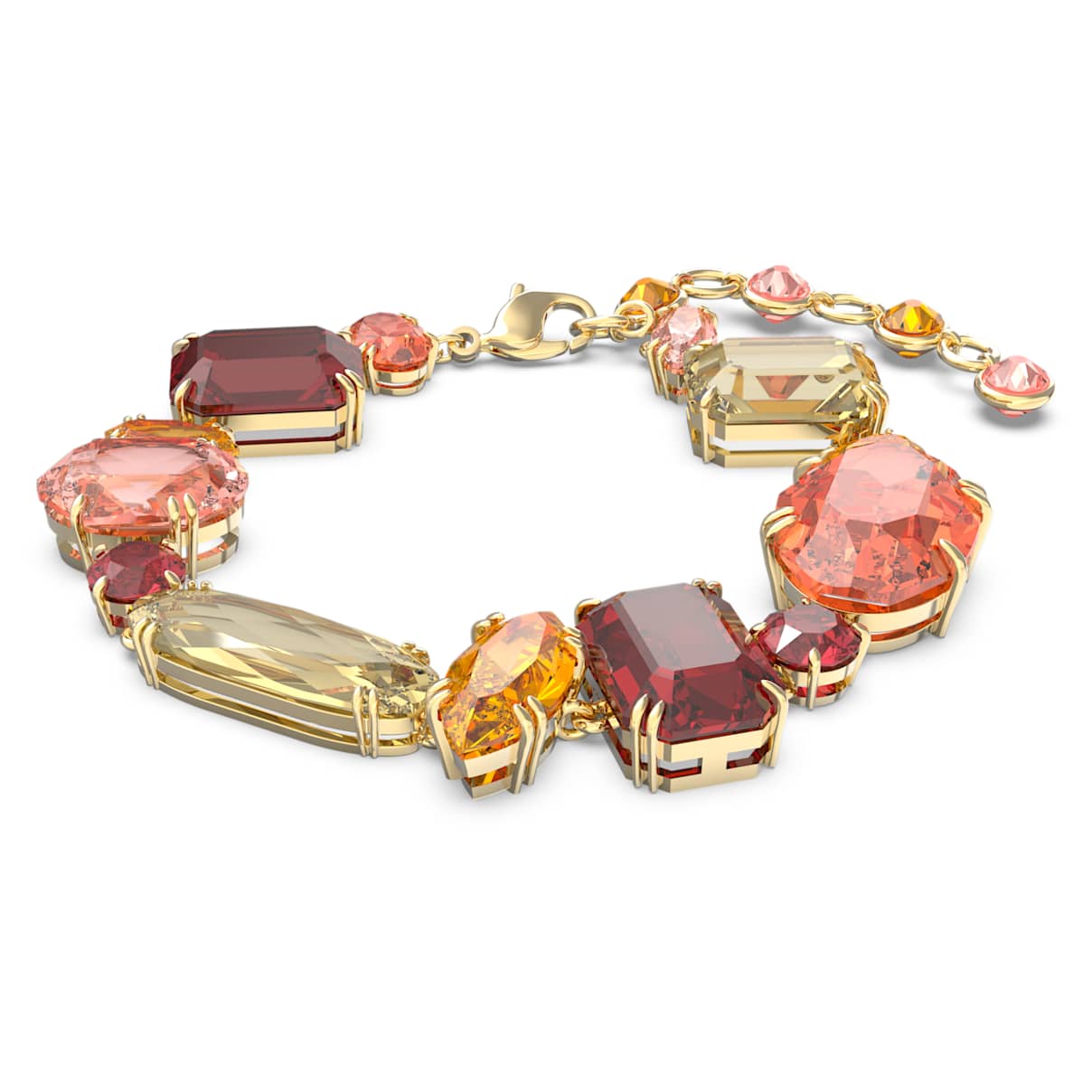 

Gema bracelet, Mixed cuts, Multicolored, Gold-tone plated