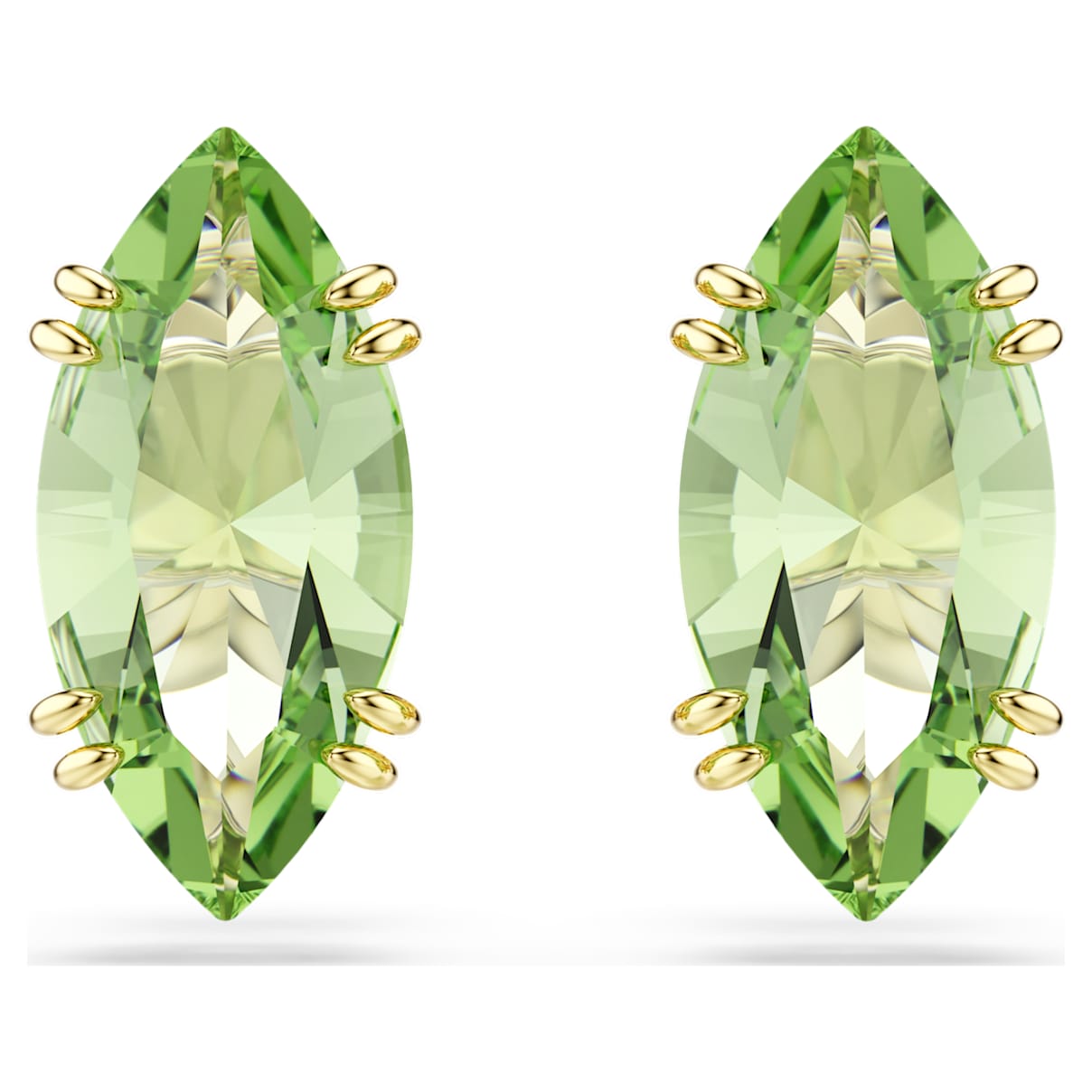 

Gema stud earrings, Kite cut, Green, Gold-tone plated