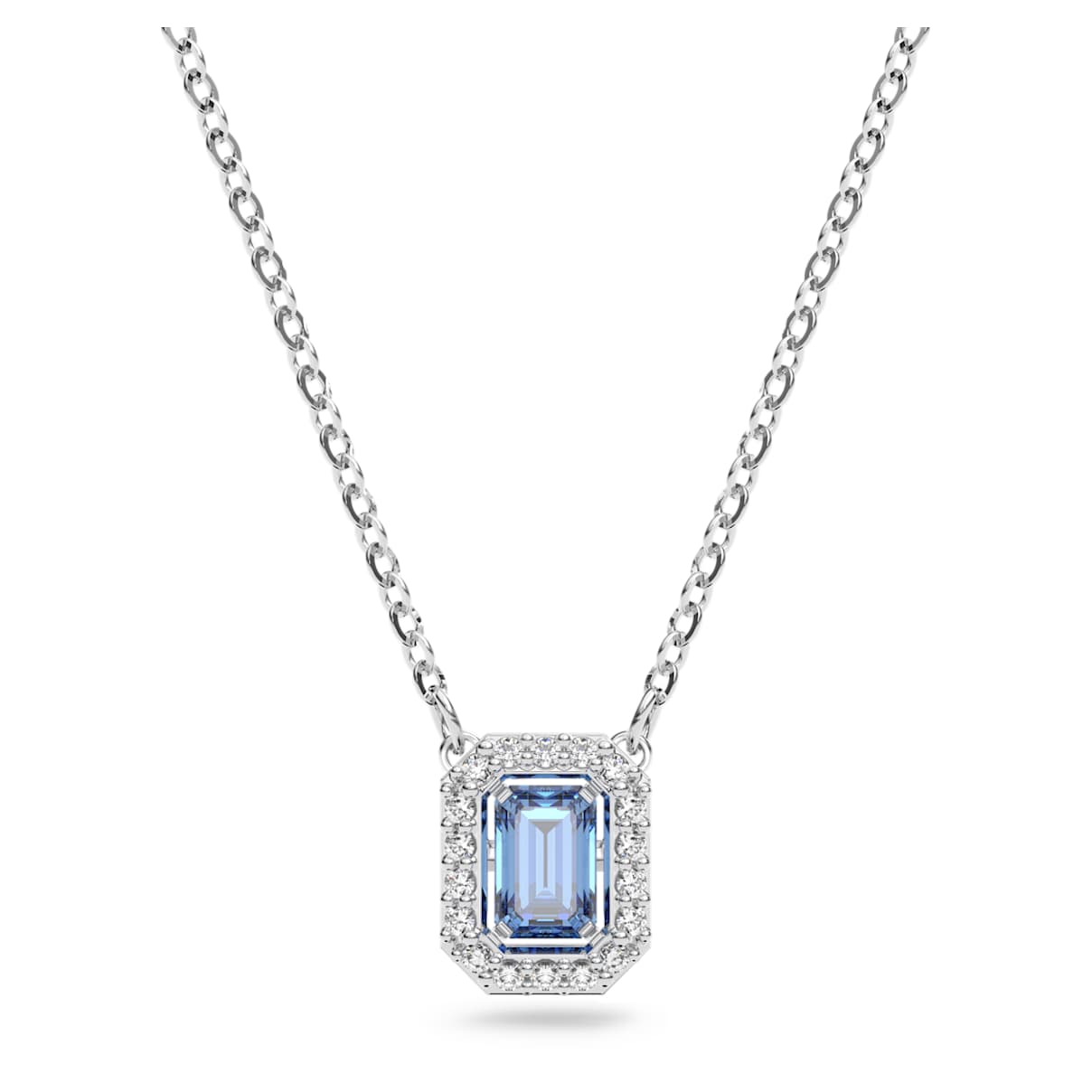 

Millenia necklace, Octagon cut, Blue, Rhodium plated