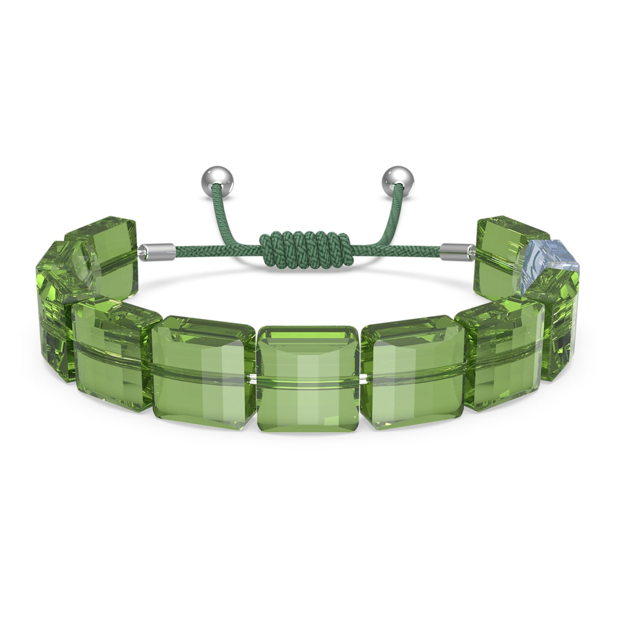 

Swarovski Letra bracelet, Clover, Green, Rhodium plated
