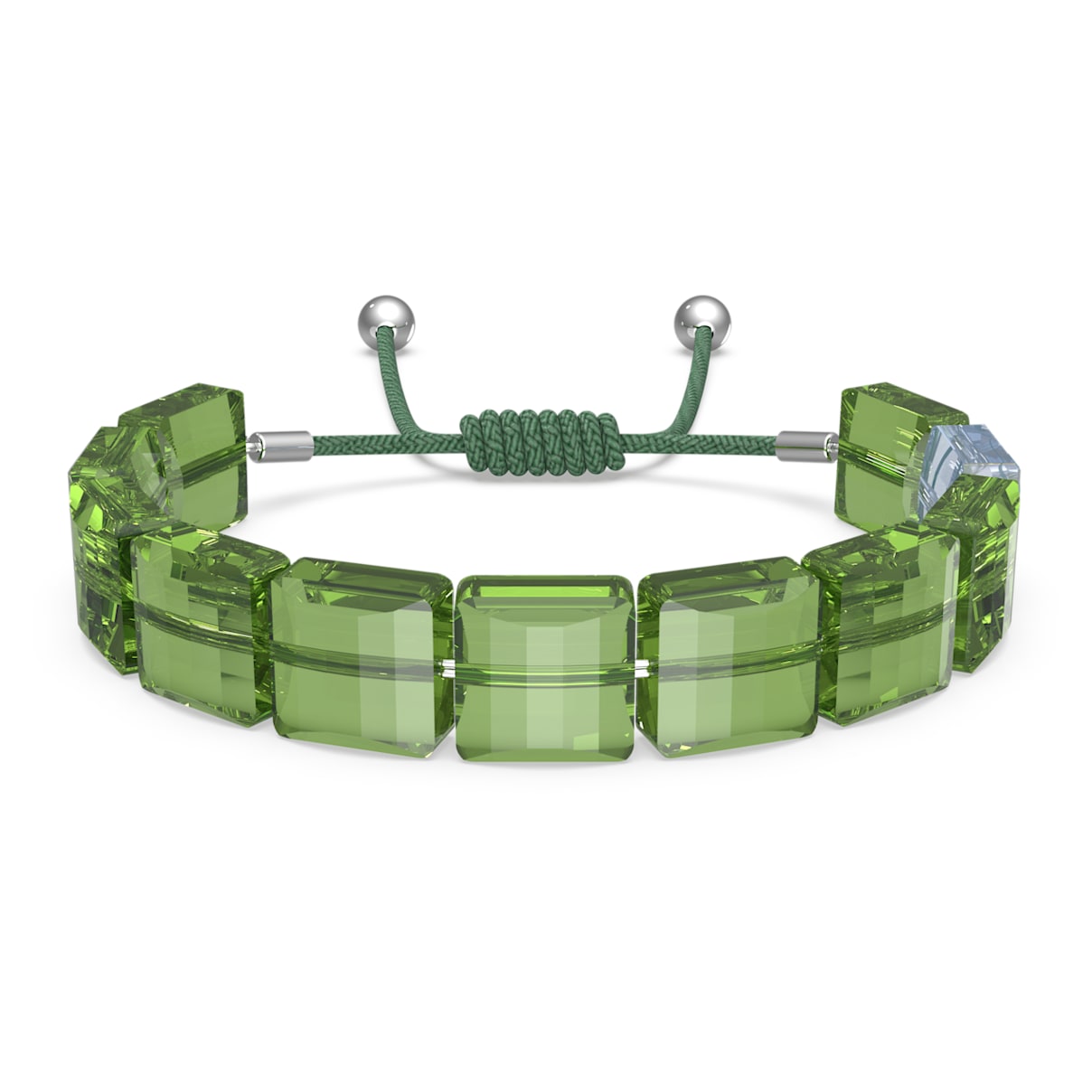 

Swarovski Letra bracelet, Peace, Green, Rhodium plated
