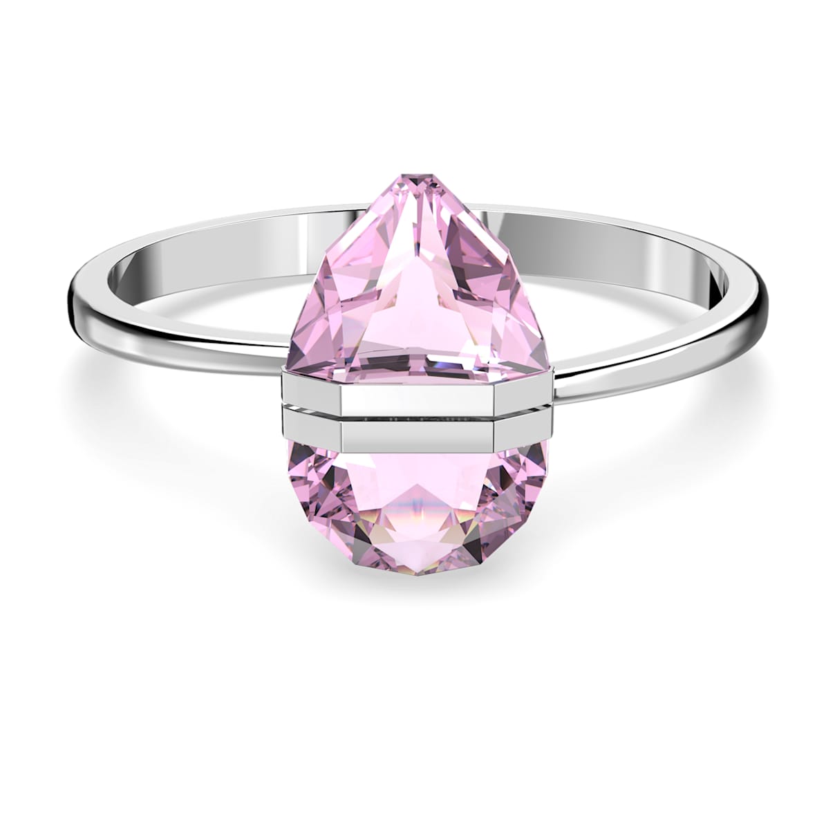 

Lucent bangle, Magnetic closure, Oversized crystal, Pink, Stainless steel
