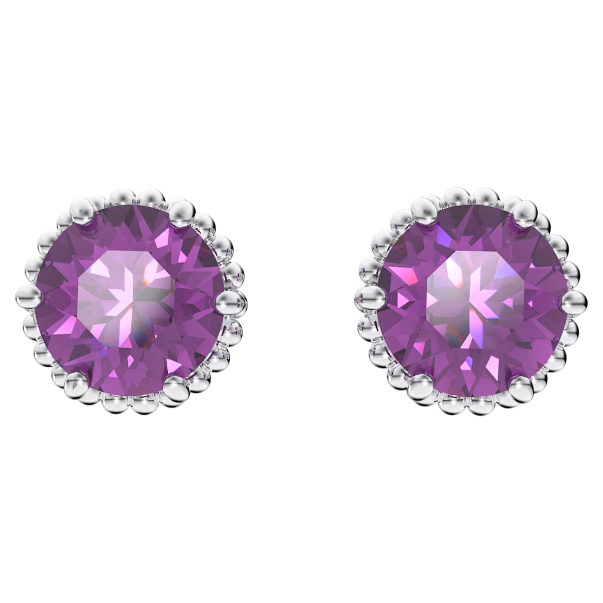 Shop Swarovski Birthstone Stud Earrings In Purple