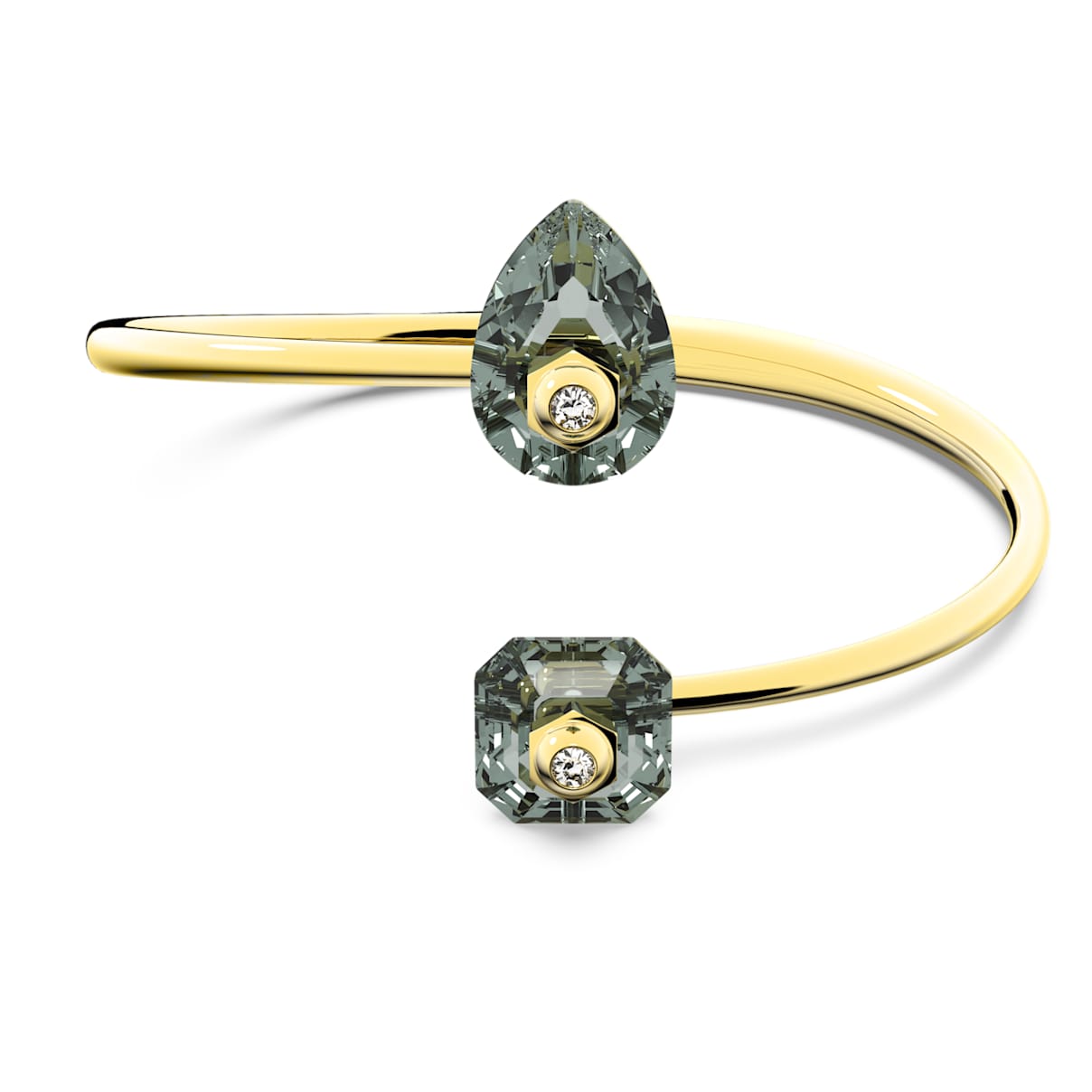 

Numina bangle, Mixed cuts, Grey, Gold-tone plated