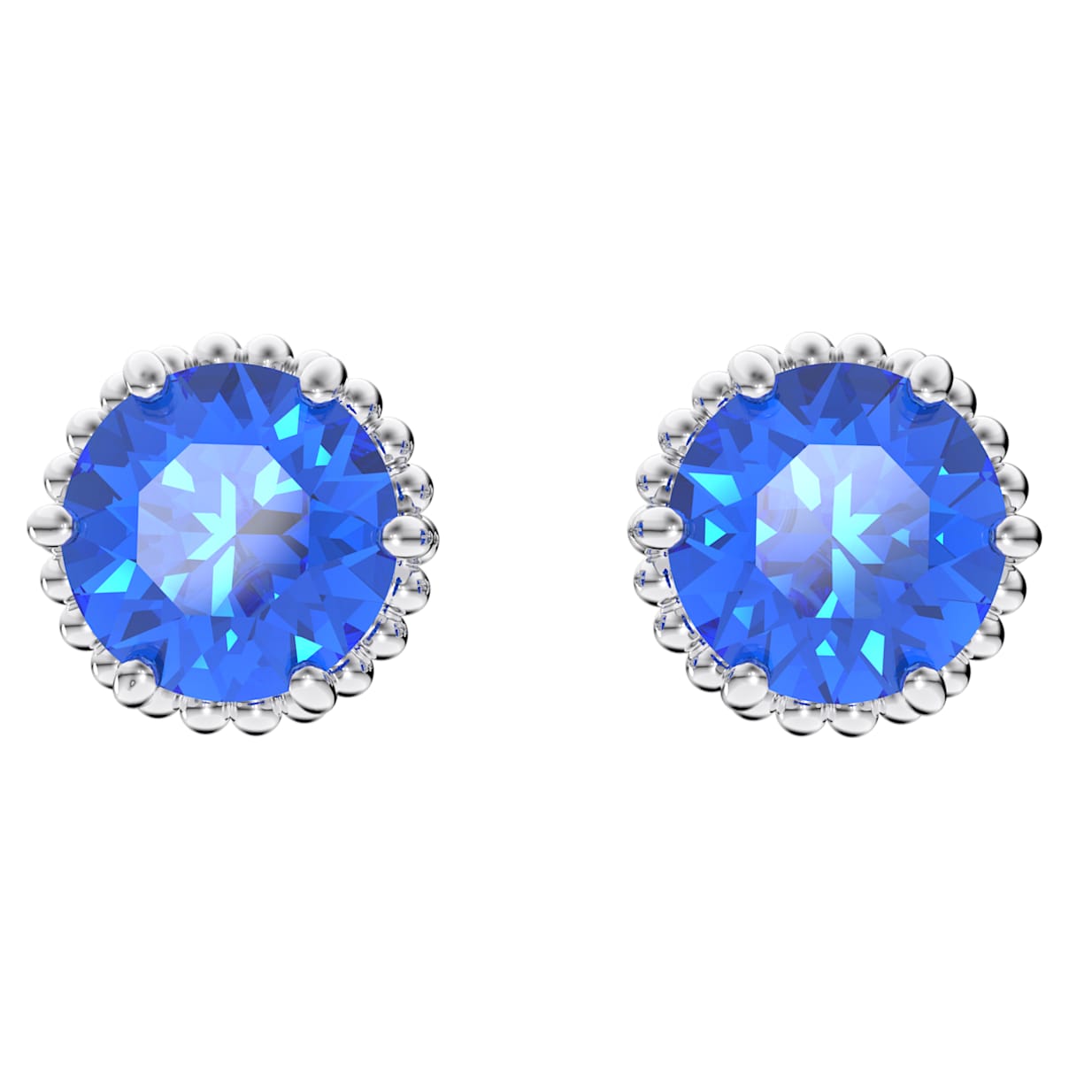 

Birthstone Ohrstecker, Rundschliff, September, Blau, Rhodiniert