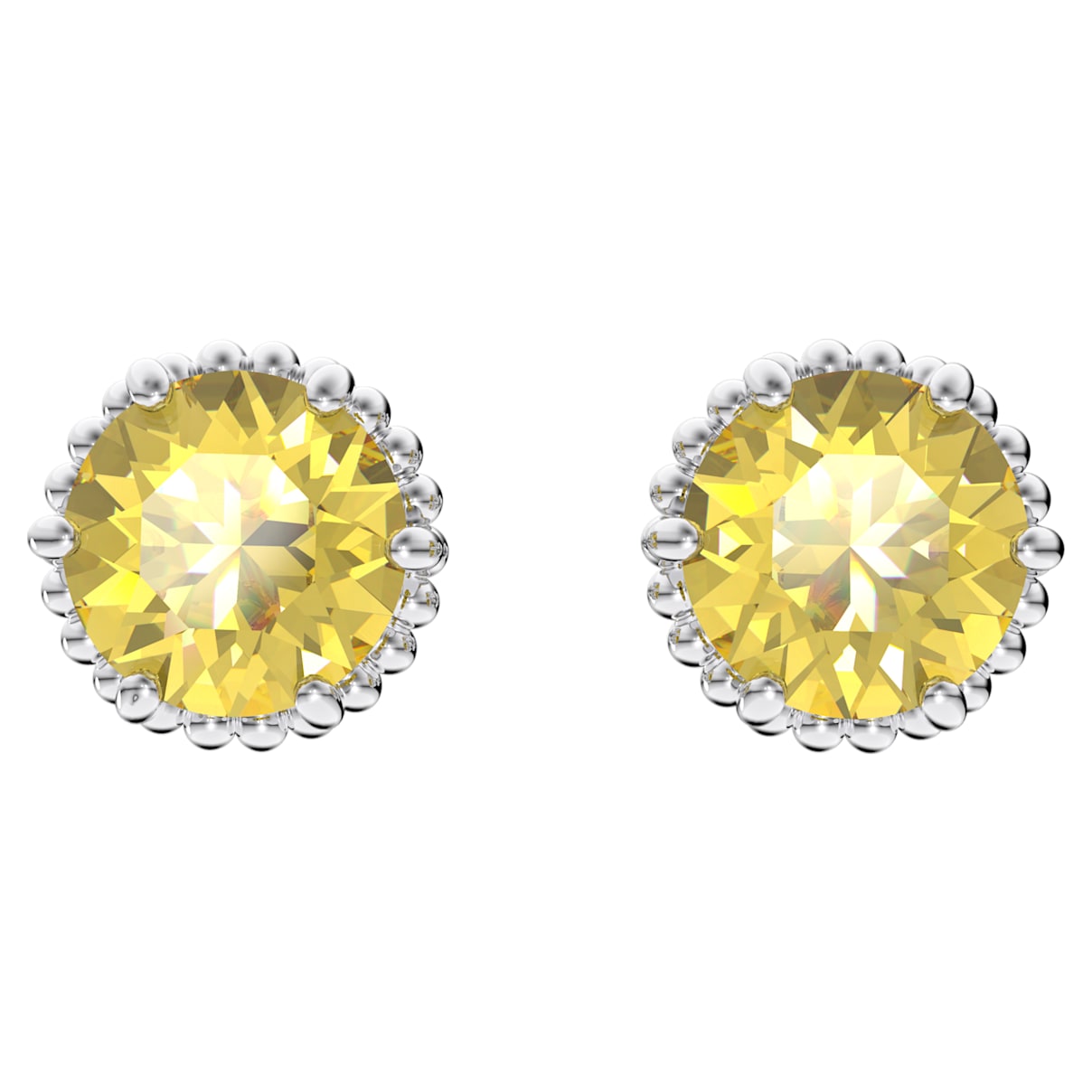 Shop Swarovski Birthstone Stud Earrings In Yellow