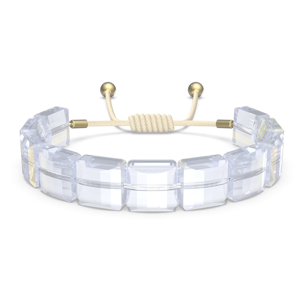 Letra bracelet, Moon, White, Gold-tone plated