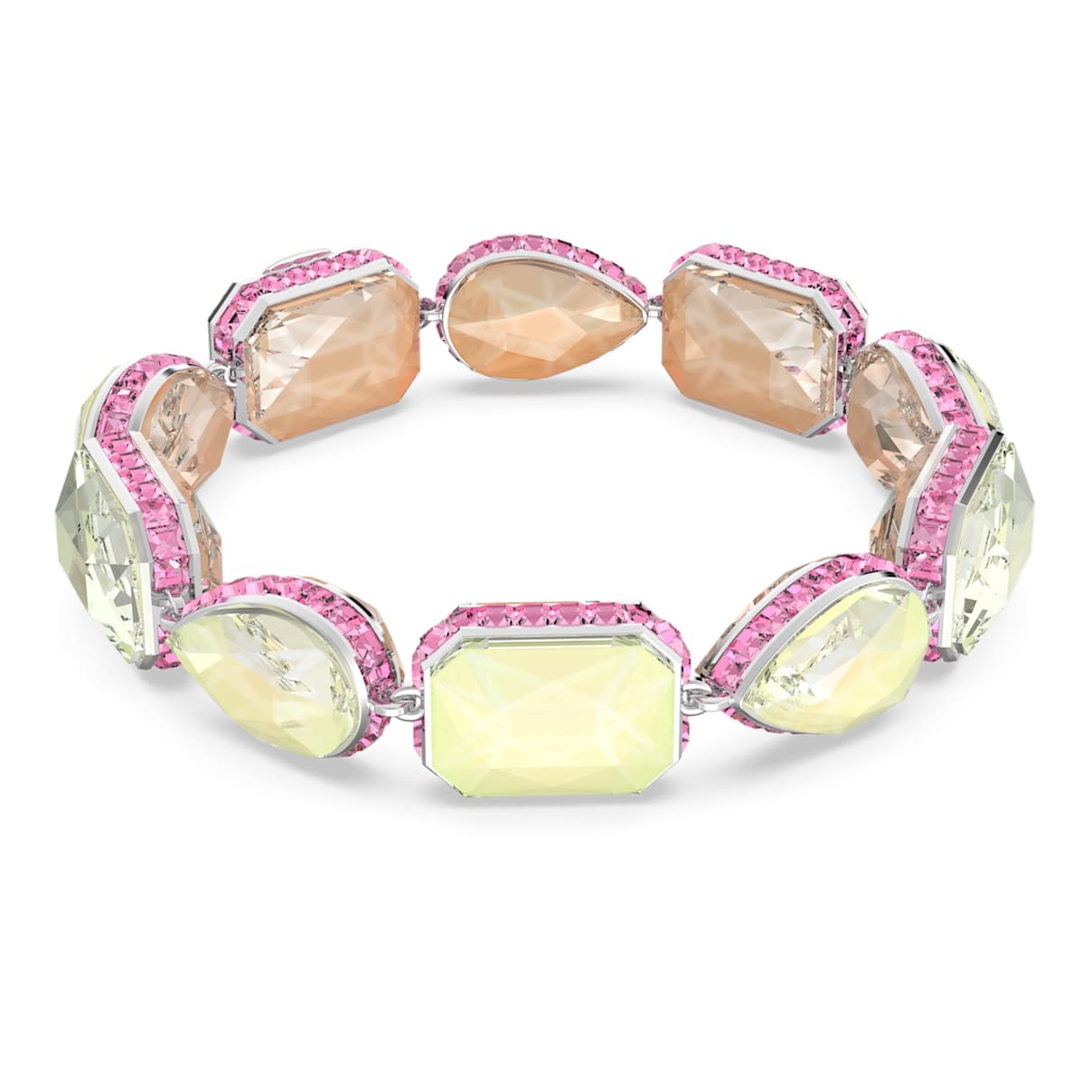 

Bracciale Tennis Chroma, Chiusura magnetica, Taglio misto, Multicolore, Placcato rodio