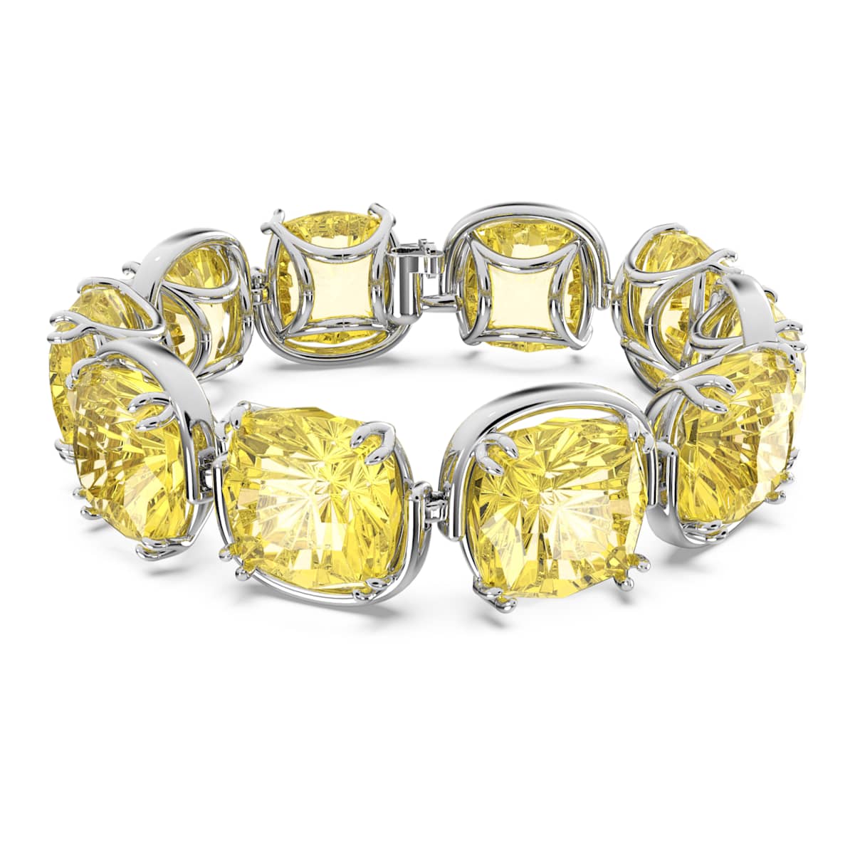 

Harmonia bracelet, Cushion cut, Yellow, Rhodium plated