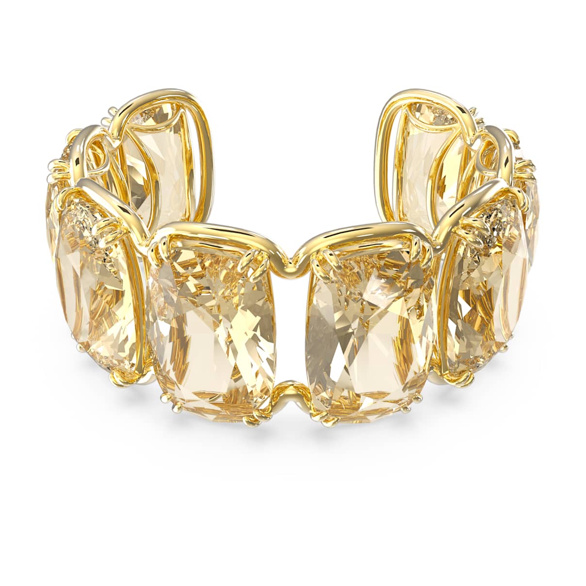 

Harmonia cuff, Oversized floating crystals, Gold tone, Gold-tone plated