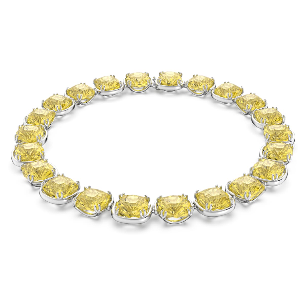 

Harmonia choker, Cushion cut, Yellow, Rhodium plated