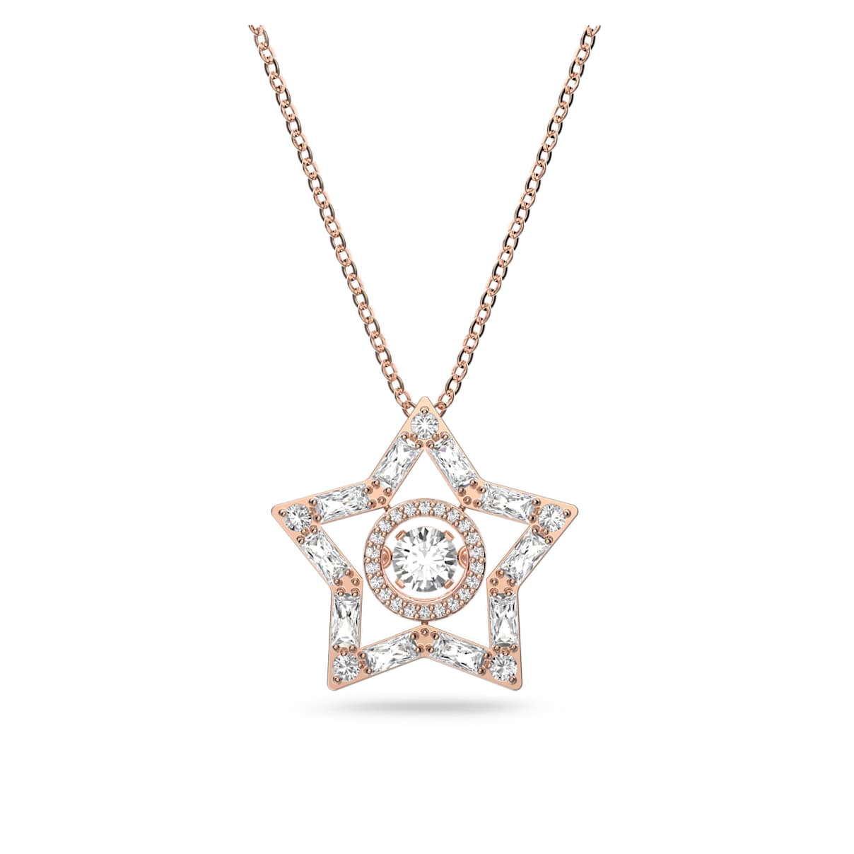 

Stella pendant, Mixed cuts, Star, White, Rose gold-tone plated
