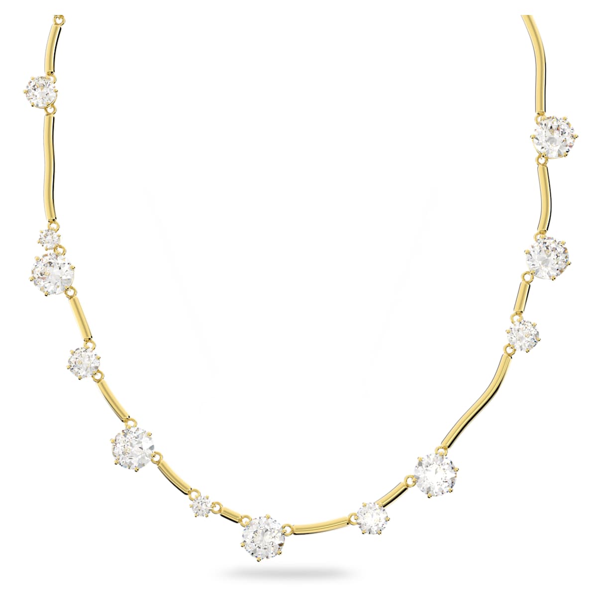 

Collana Constella, Tagli arrotondati misti, Bianca, Placcato color oro