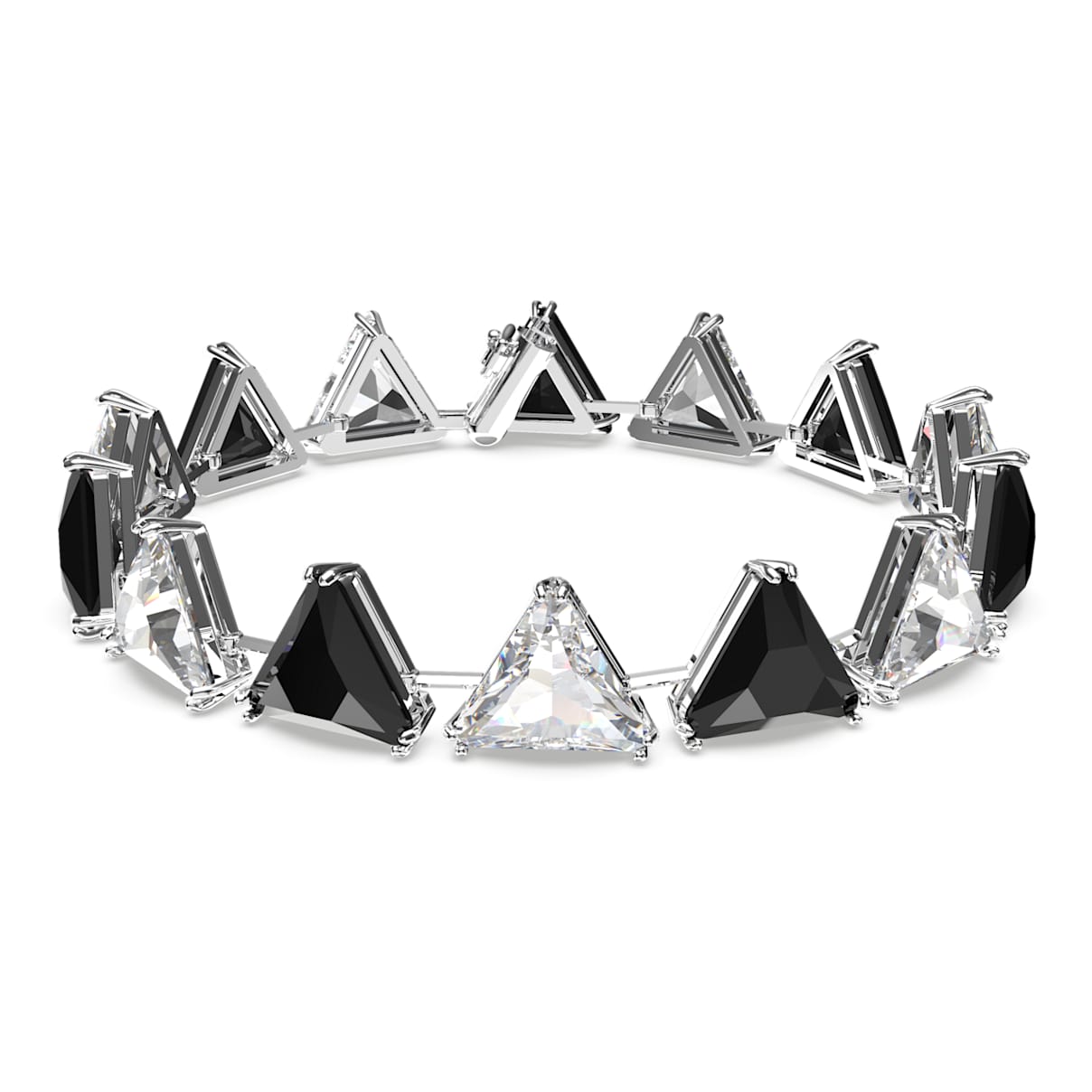 

Matrix Tennis bracelet, Triangle cut, Black, Rhodium plated