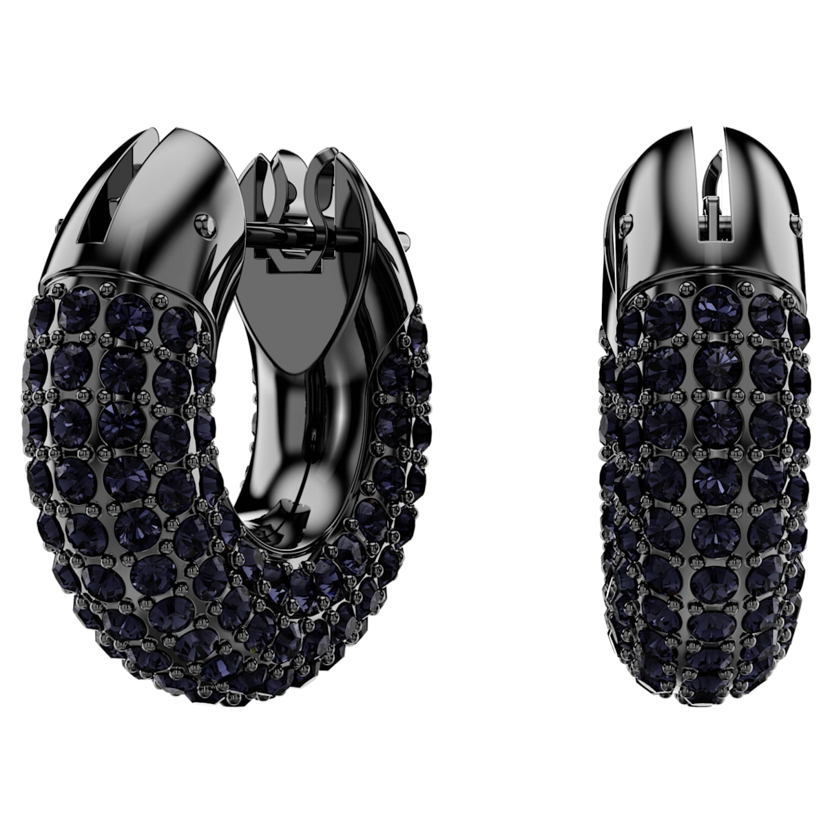 Shop Swarovski Dextera Hoop Earrings In Black