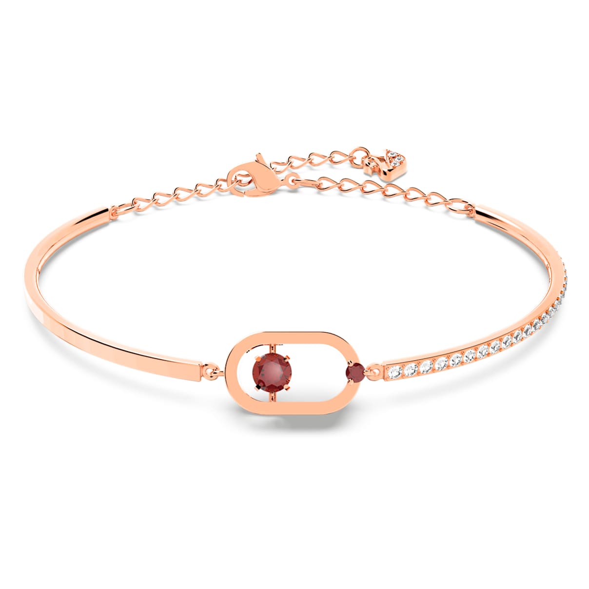 

Una bracelet, Round cut, Oval shape, Red, Rose gold-tone plated