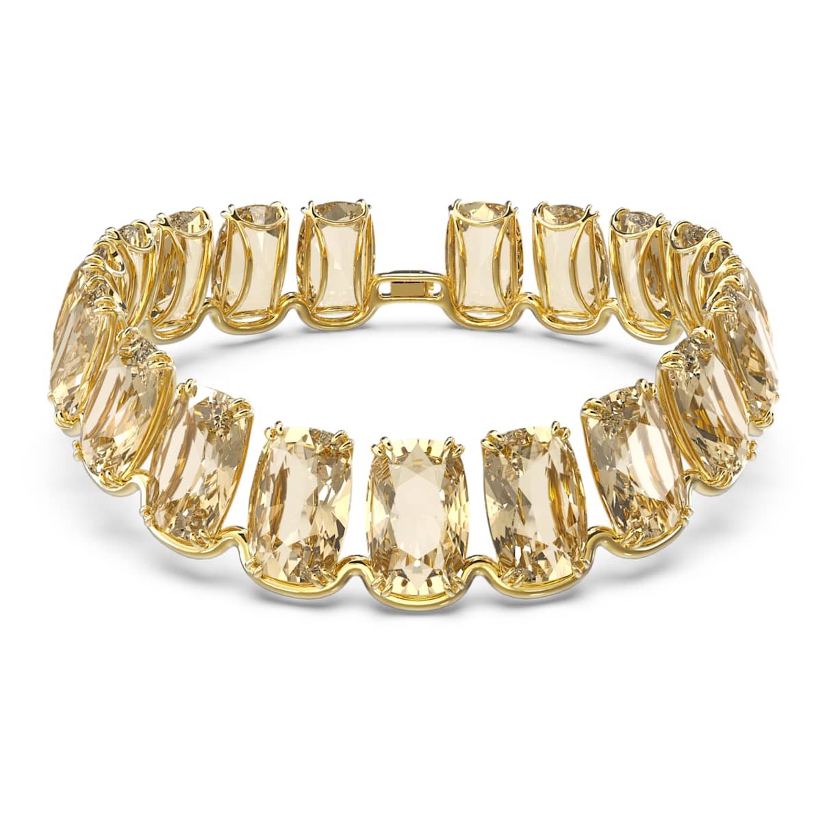 

Harmonia Halsband, Übergroßer schwebender Kristall, Goldfarben, Goldlegierungsschicht