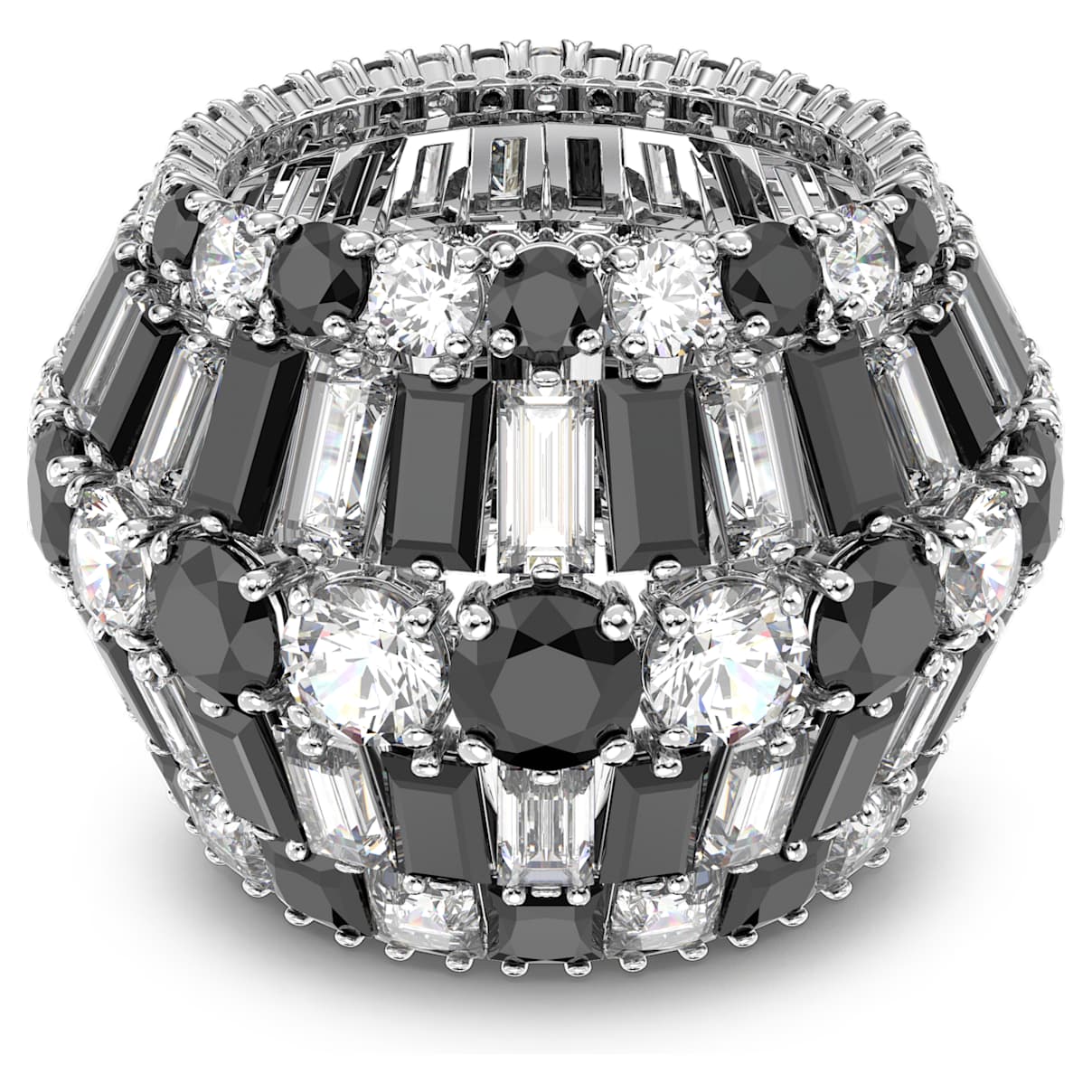 

Pierścionek koktajlowy Hyperbola, Szlify różnorodne, Czarny, Powłoka z rodu