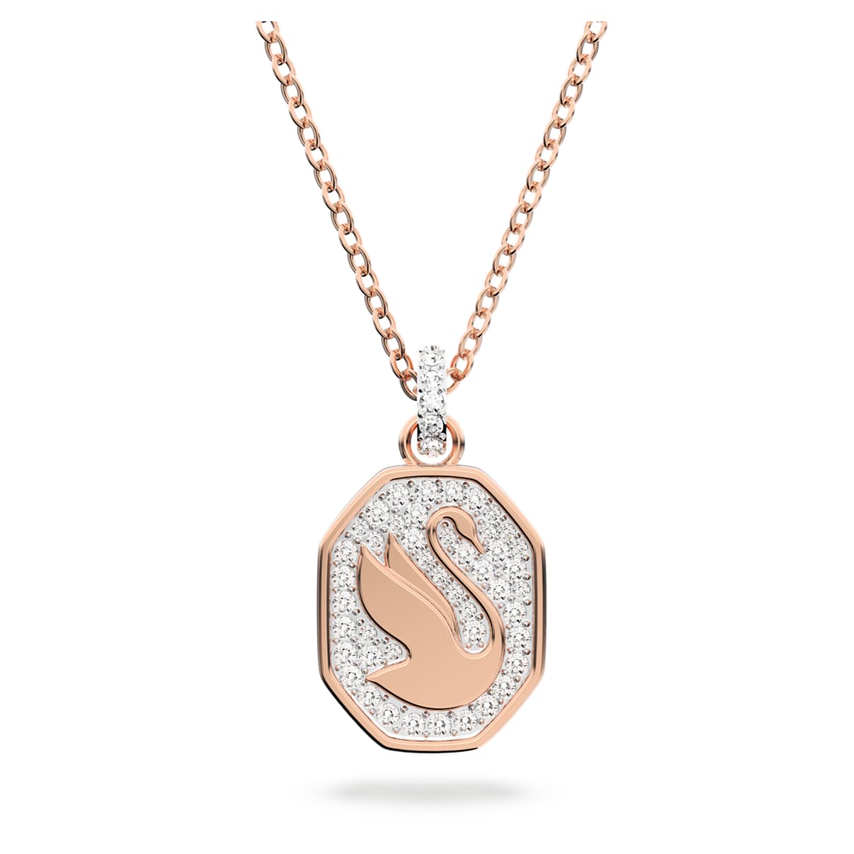 

Colgante Swan, Cisne, Blanco, Baño tono oro rosa