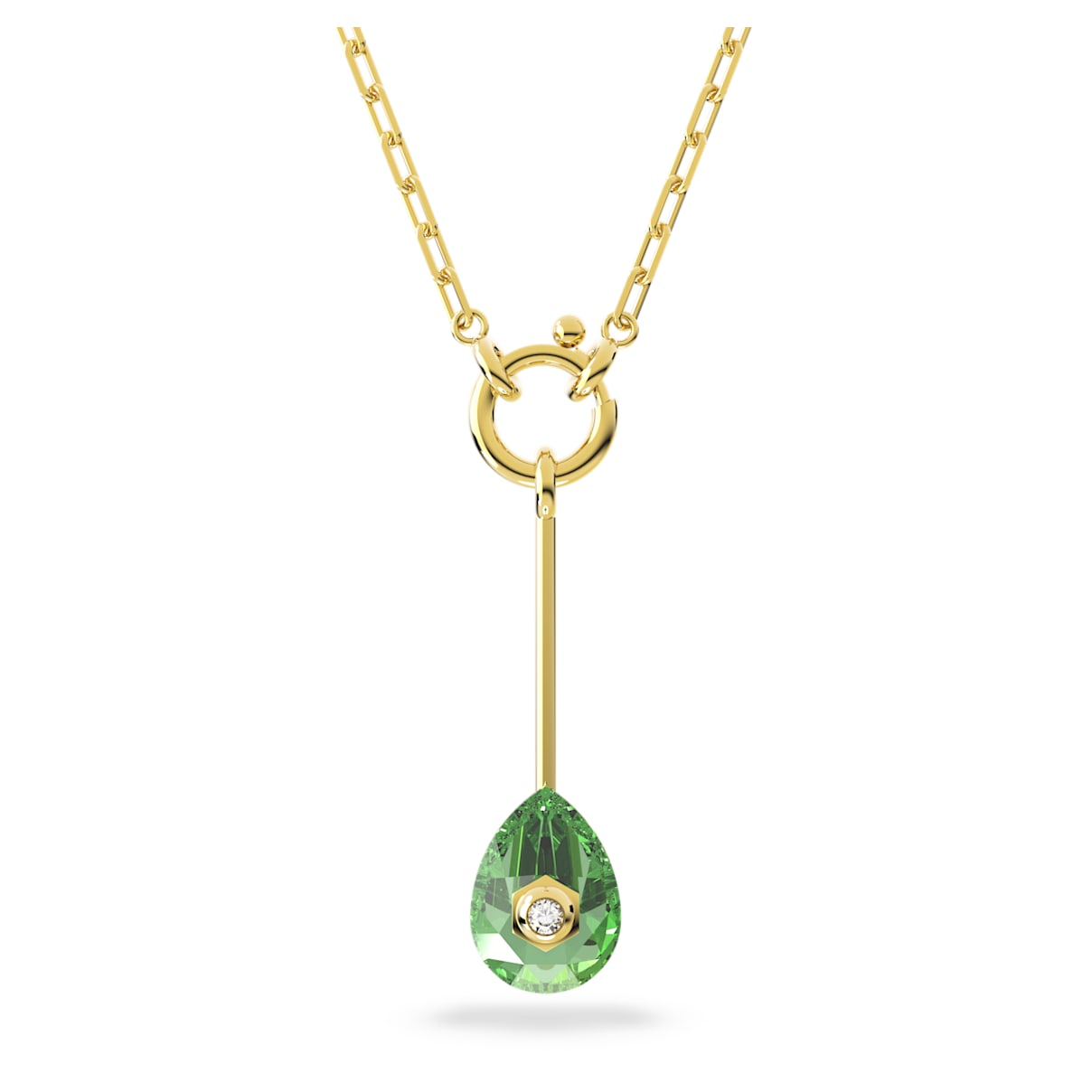 

Numina Y pendant, Green, Gold-tone plated