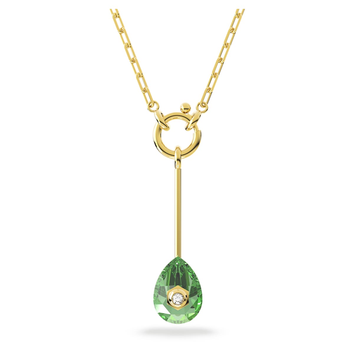 

Numina Y pendant, Green, Gold-tone plated