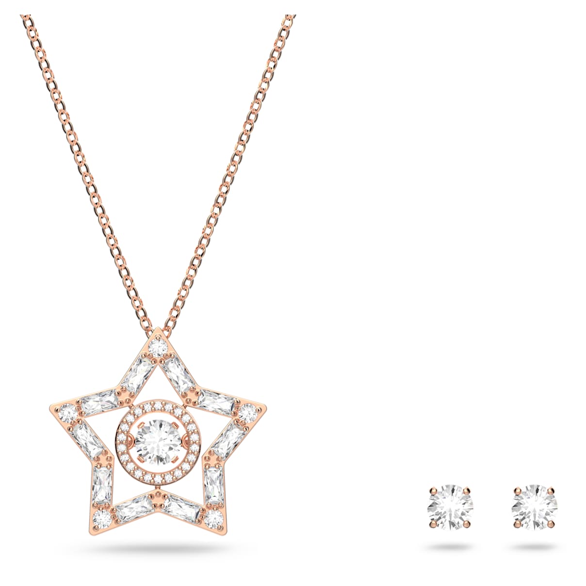 

Stella set, Mixed cuts, Star, White, Rose gold-tone plated