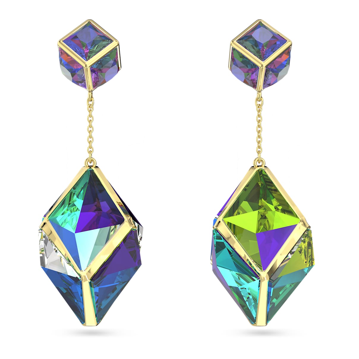 

Pendientes Curiosa, Tallas mixtas, Verdes, Baño tono oro