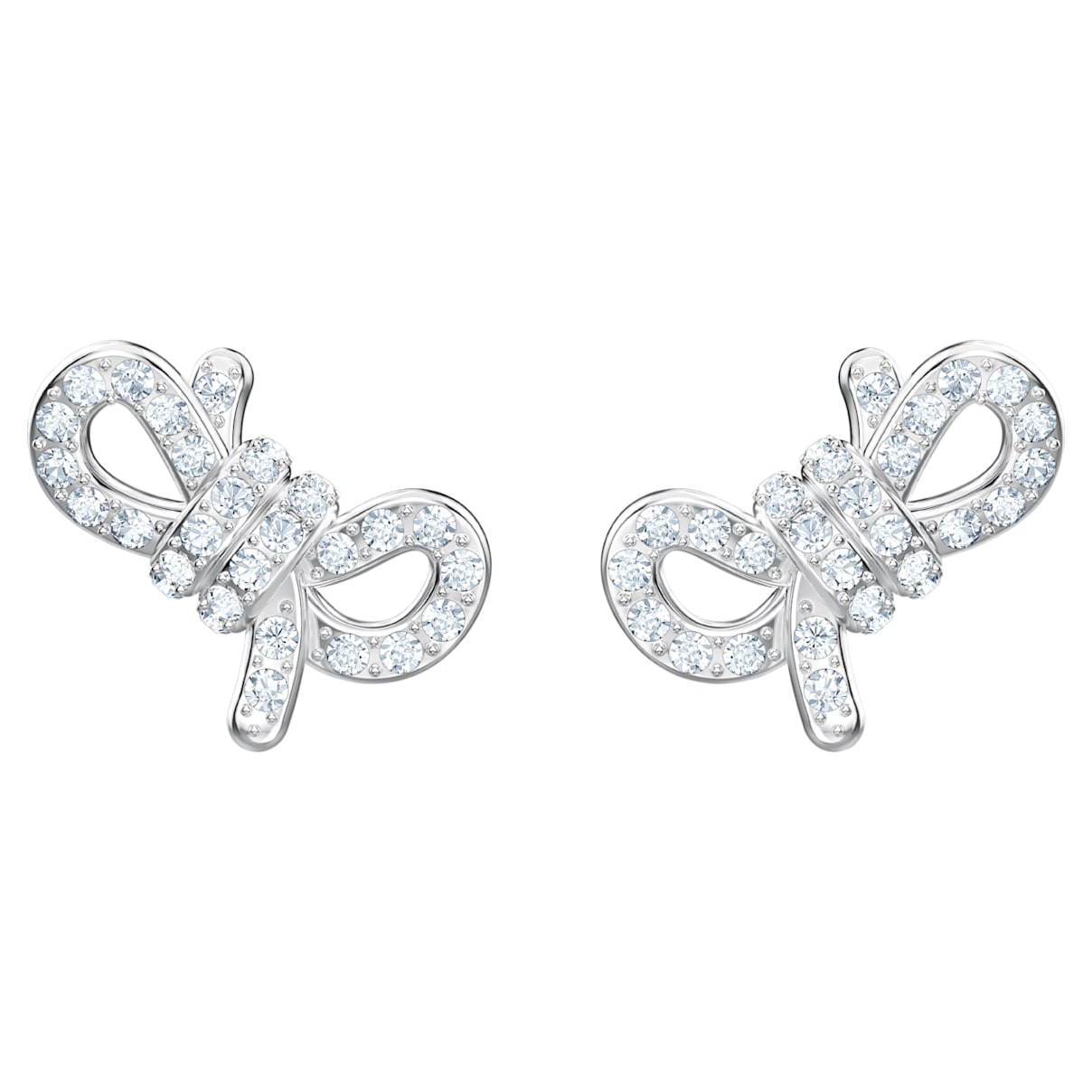 Shop Swarovski Lifelong Bow Stud Earrings In White