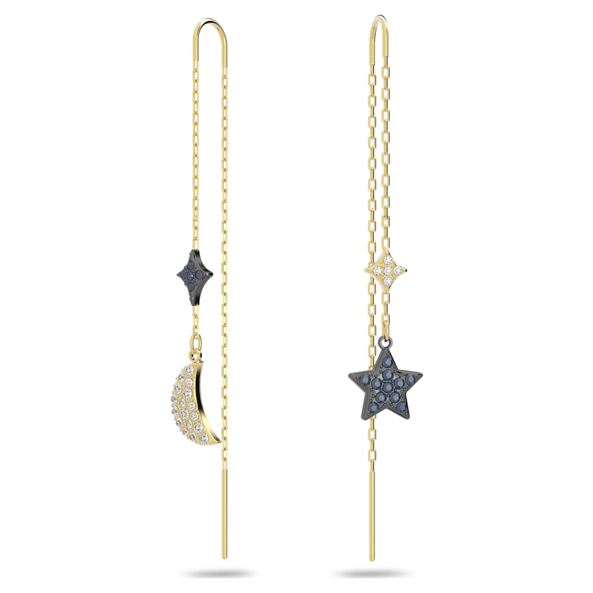 

Swarovski Symbolic drop earrings, Moon and star, Blue, Mixed metal finish