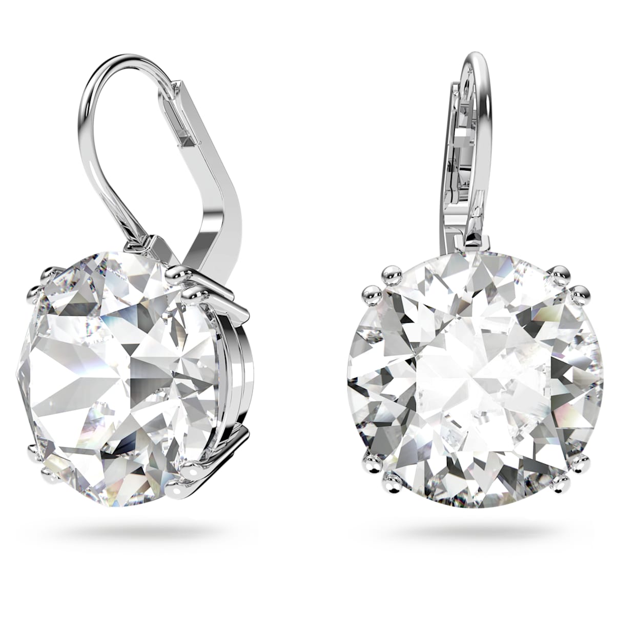 

Millenia drop earrings, Round cut, White, Rhodium plated