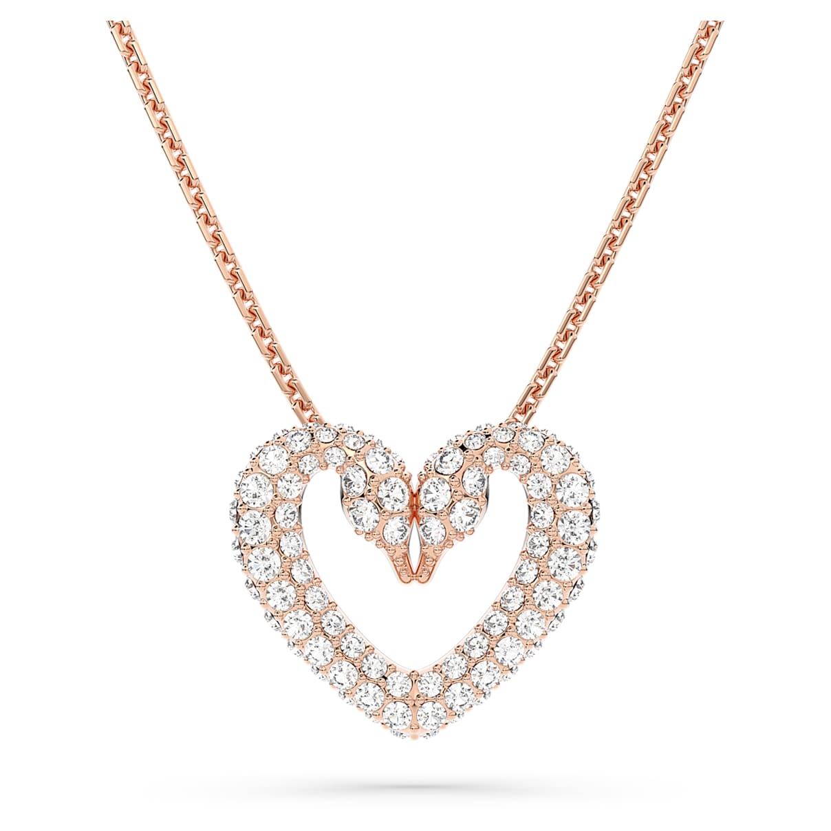 

Sublima pendant, Heart, Medium, White, Rose gold-tone plated