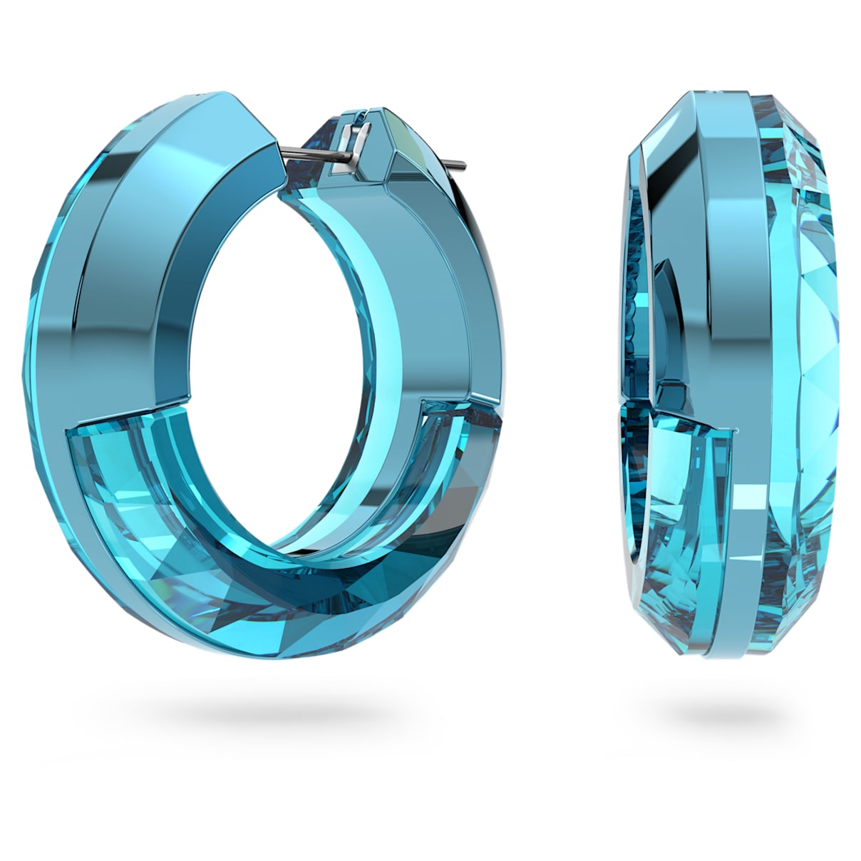 

Lucent hoop earrings, Statement, Round shape, Blue