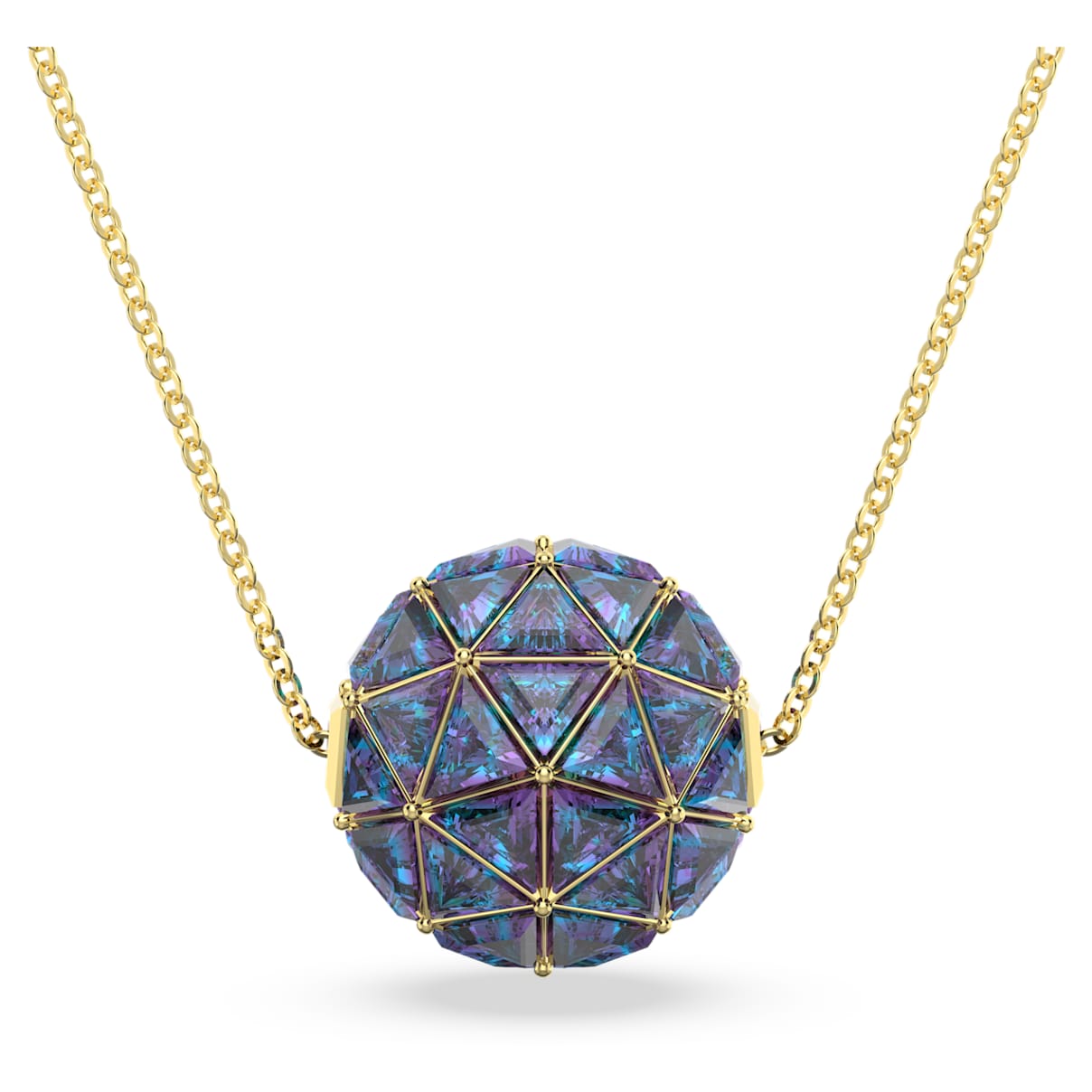 Curiosa pendant, Triangle cut, Blue, Gold-tone plated