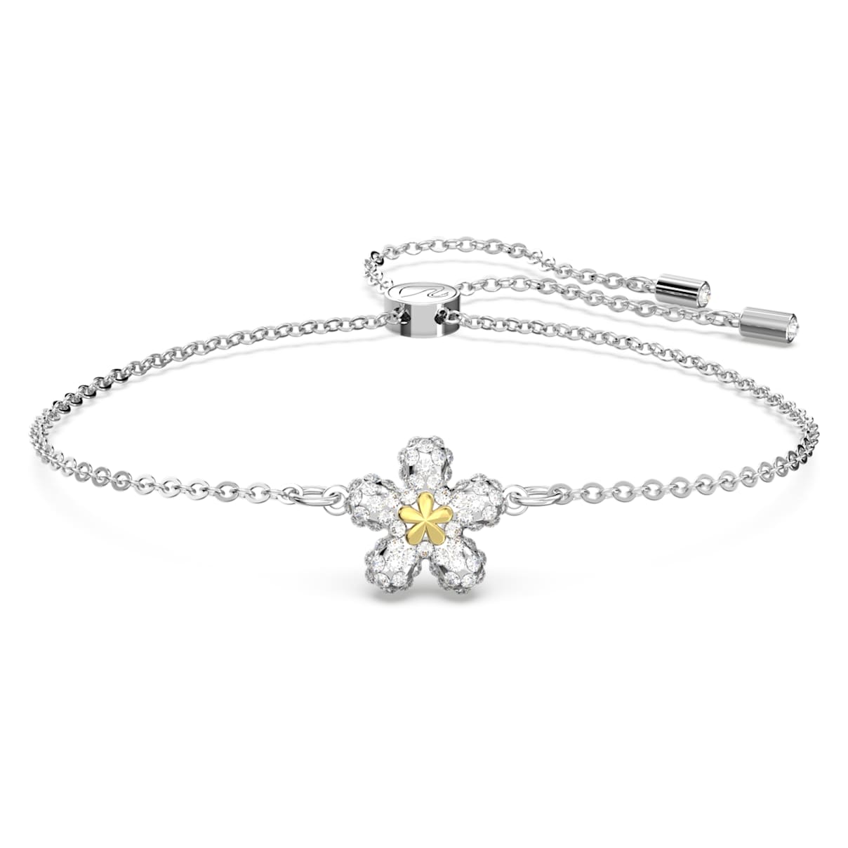 

Tough bracelet, Flower, White, Mixed metal finish