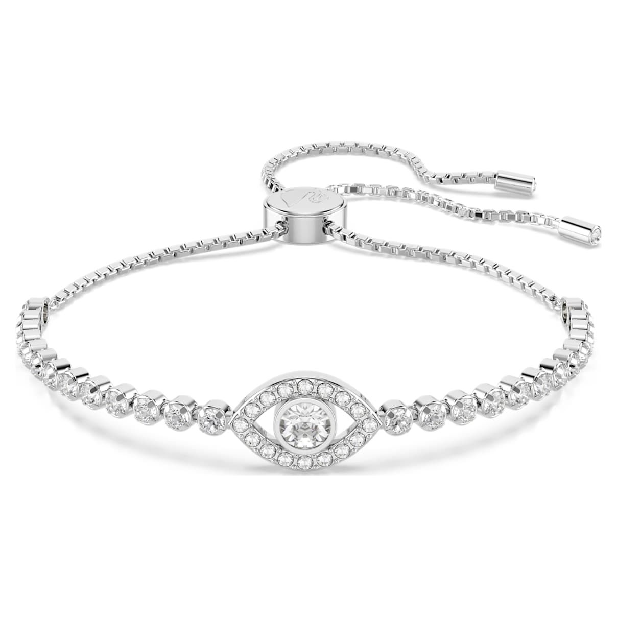 

Matrix Armband, Böser Blick, Weiß, Rhodiniert