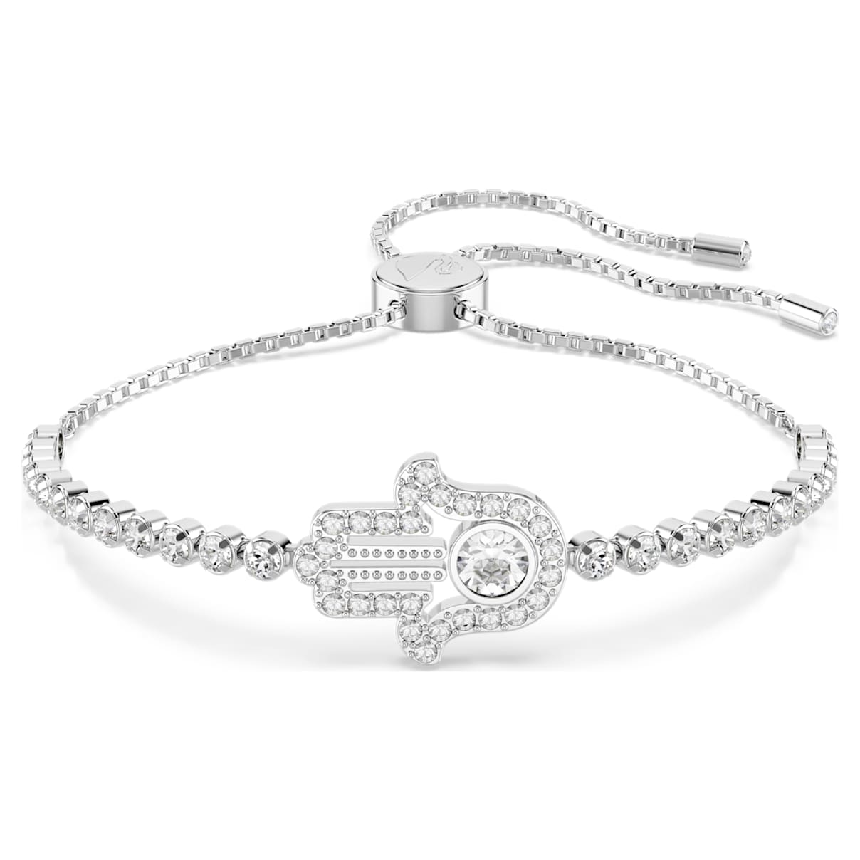 

Subtle bracelet, Hand, White, Rhodium plated