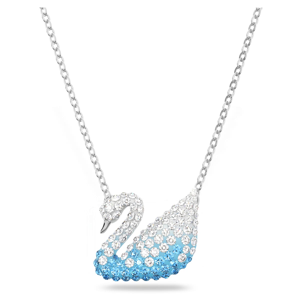 

Swarovski Iconic Swan pendant, Swan, Medium, Blue, Rhodium plated