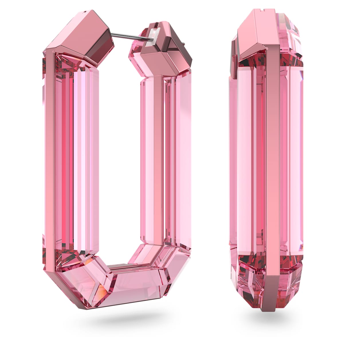 Shop Swarovski Lucent Hoop Earrings In Pink