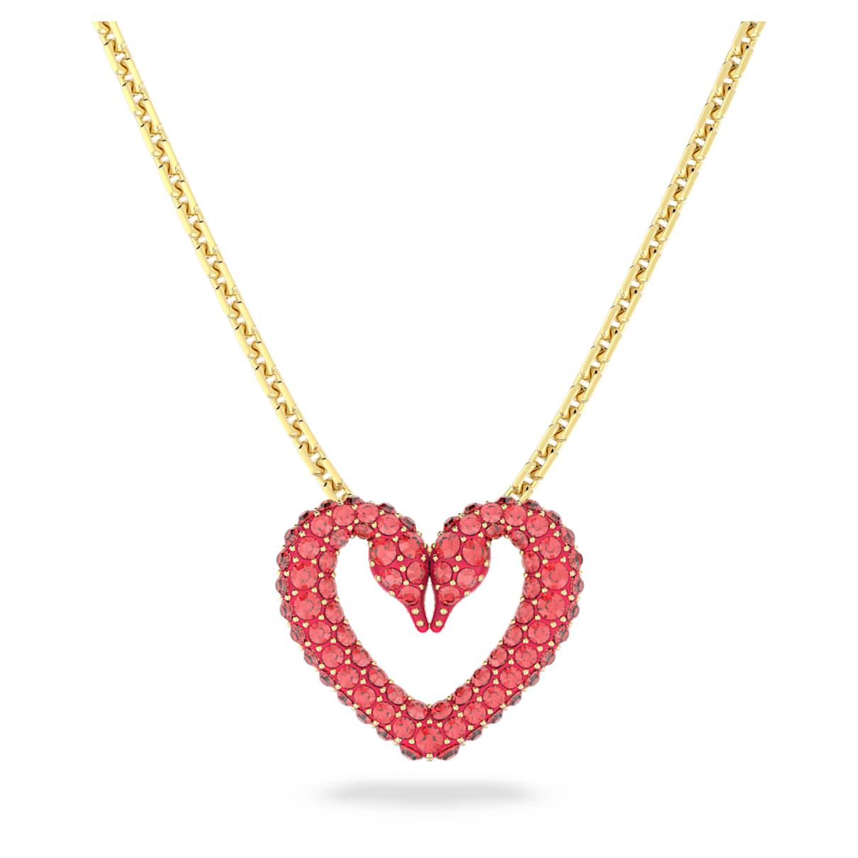 

Sublima pendant, Pavé, Heart, Small, Red, Gold-tone plated