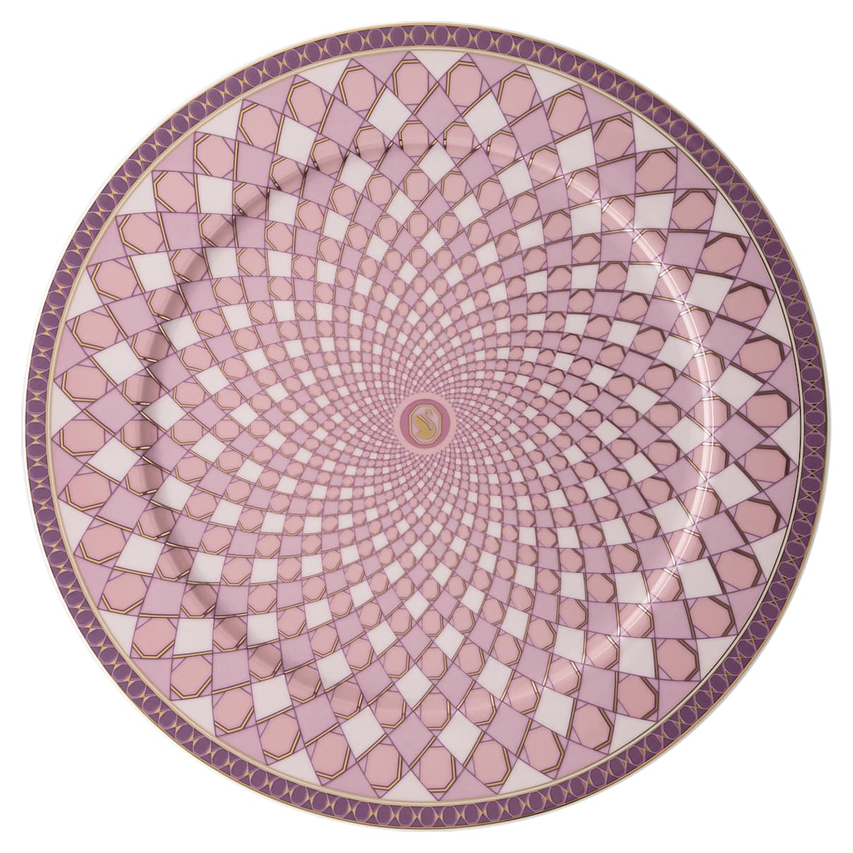 Signum service plate, Porcelain, Pink