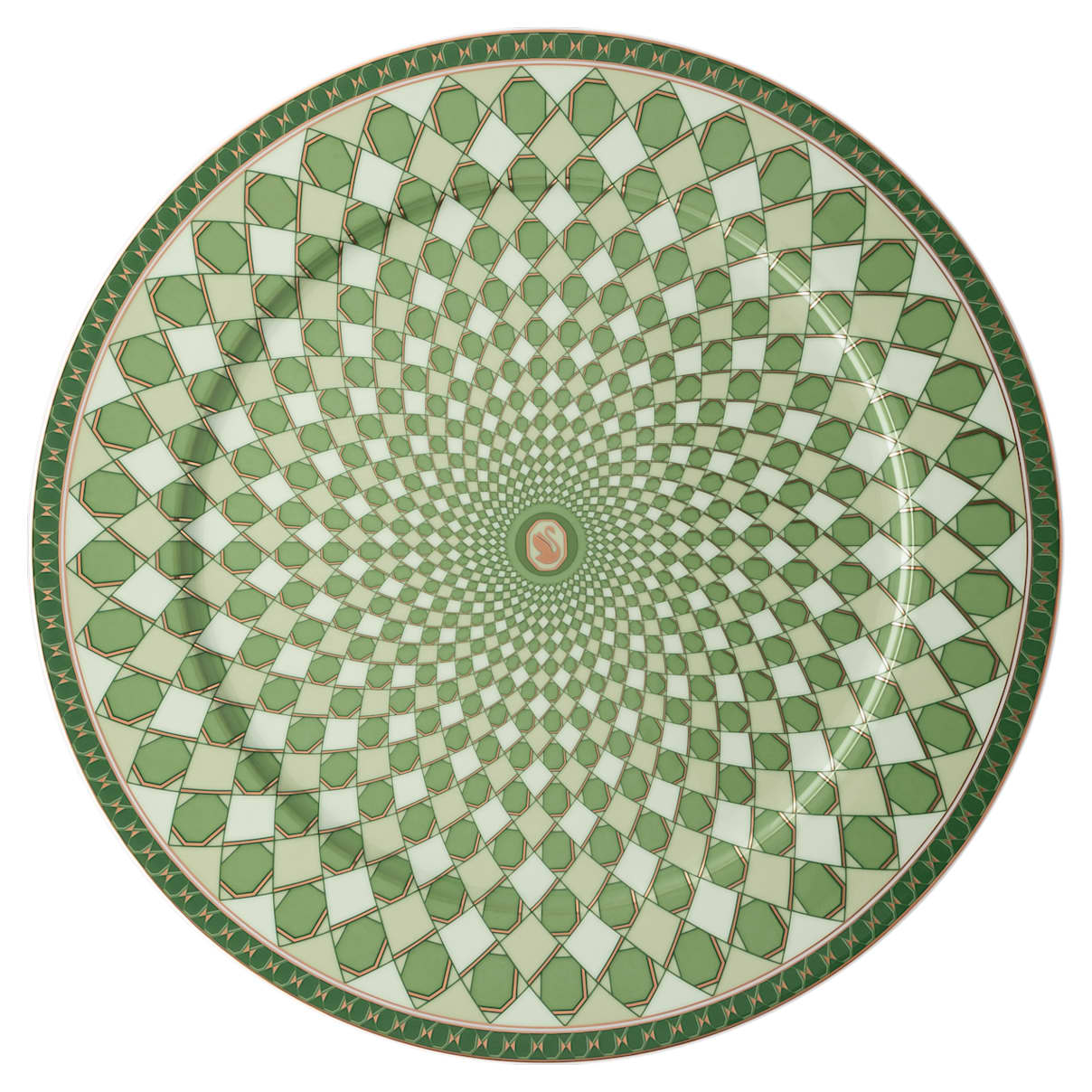 

Signum service plate, Porcelain, Green