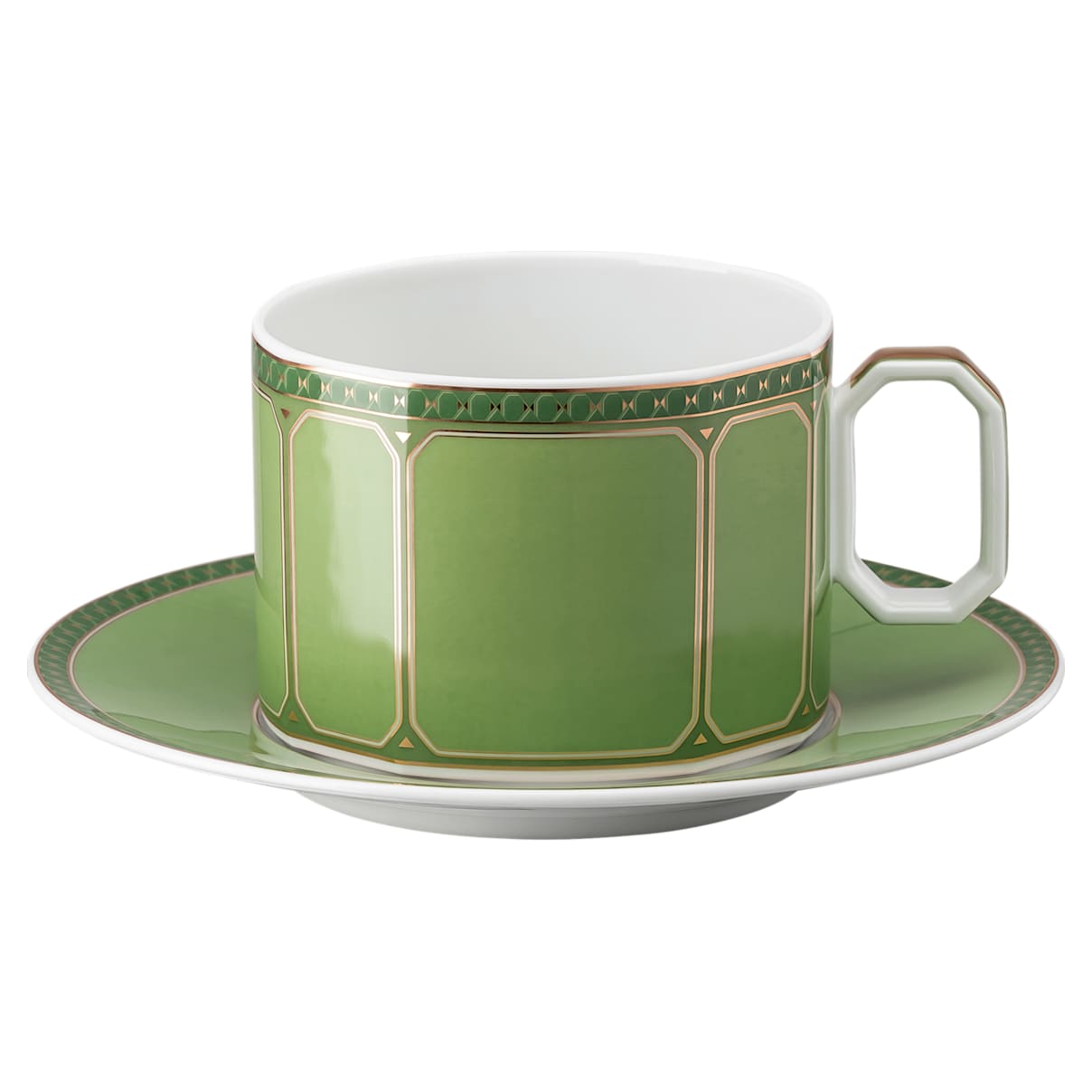 

Signum cup with saucer, Porcelain, Green
