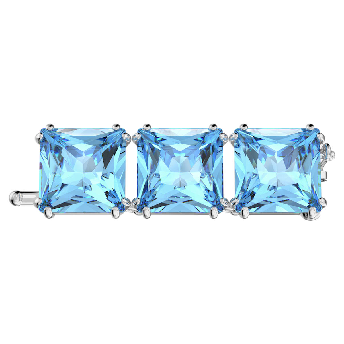 

Swarovski Millenia extender, Square cut, Blue, Rhodium plated