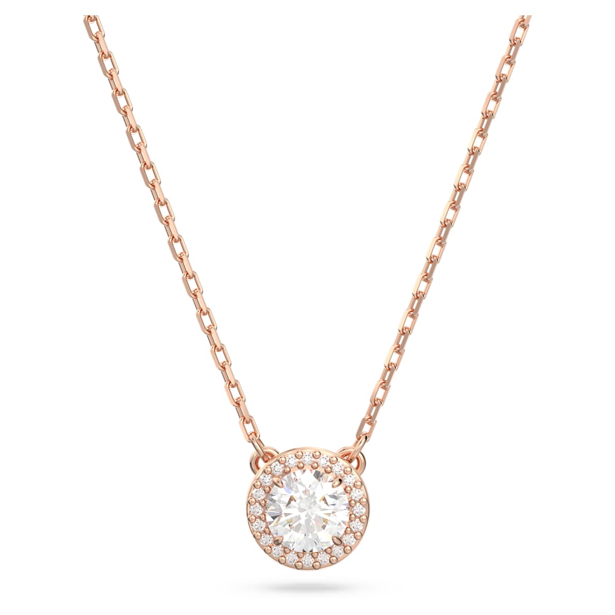 

Una Angelic pendant, Round cut, Pavé, White, Rose gold-tone plated